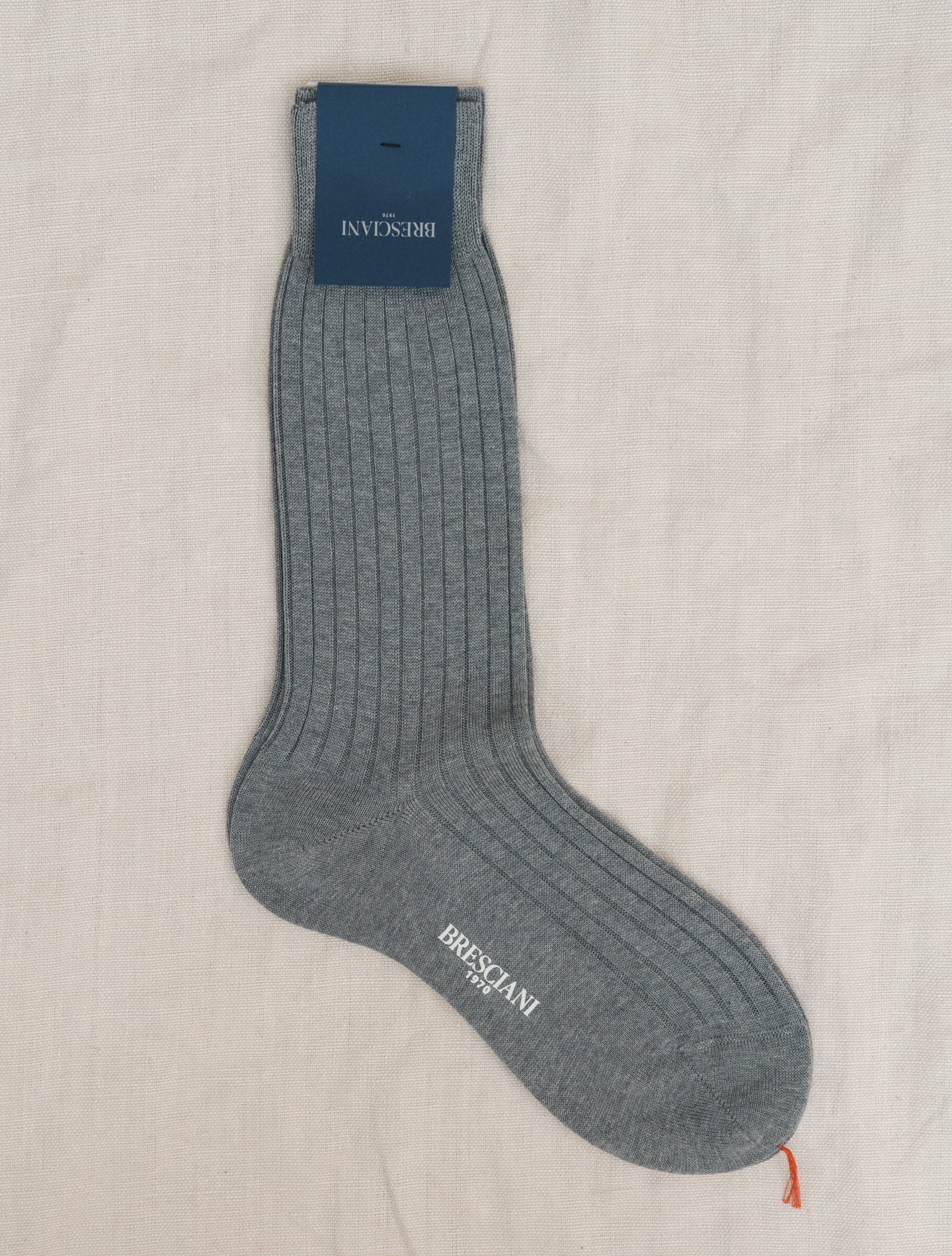 Ribbed Cotton Socks Light Grey Bresciani Underwear Gabucci