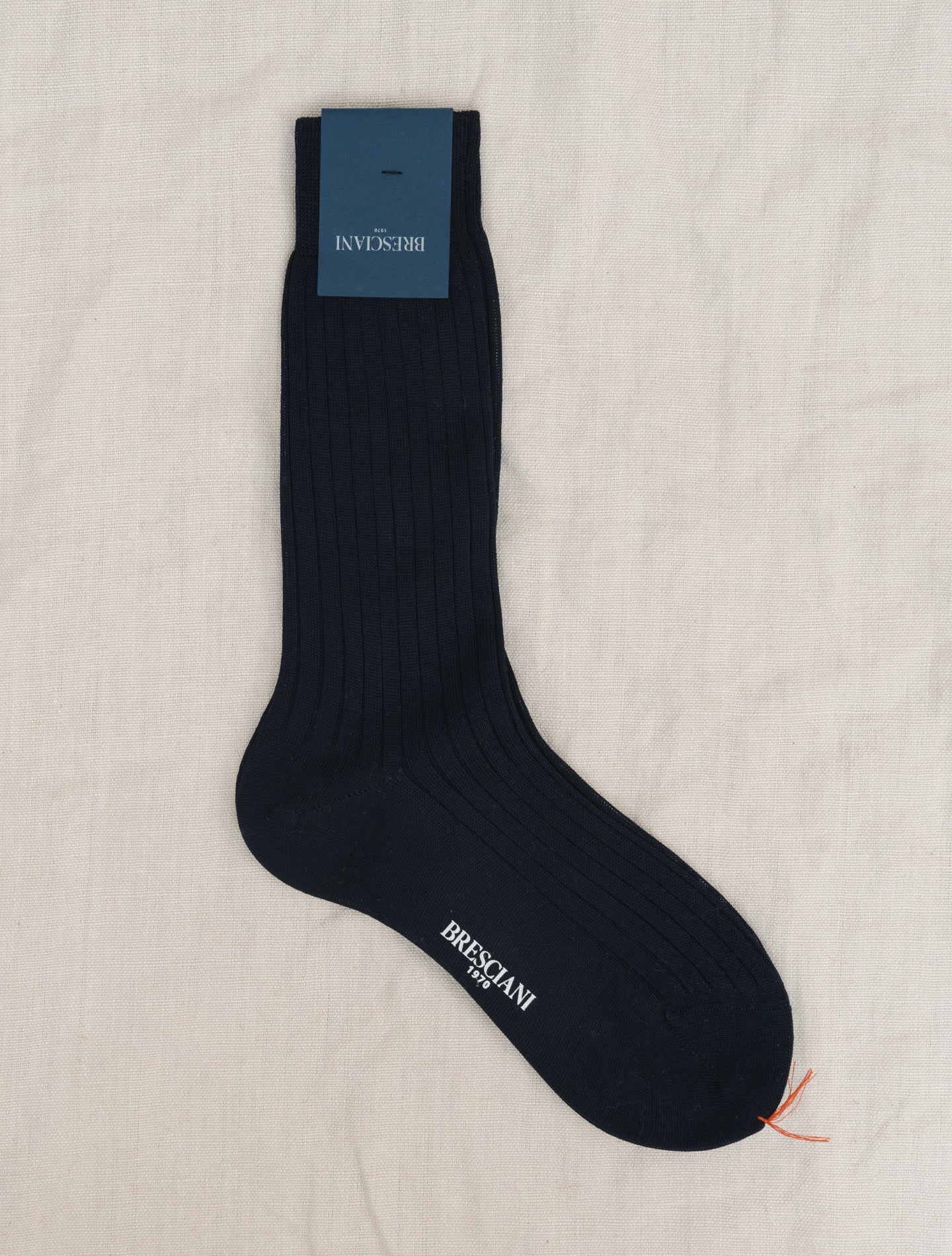 Ribbed Cotton Socks Navy Bresciani Underwear Gabucci