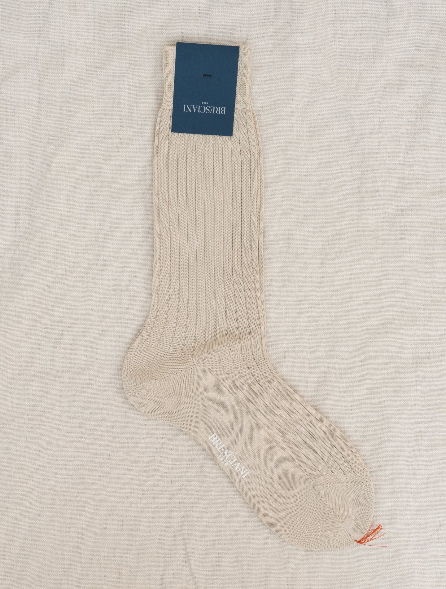 Ribbed Cotton Socks Sand Bresciani Underwear Gabucci