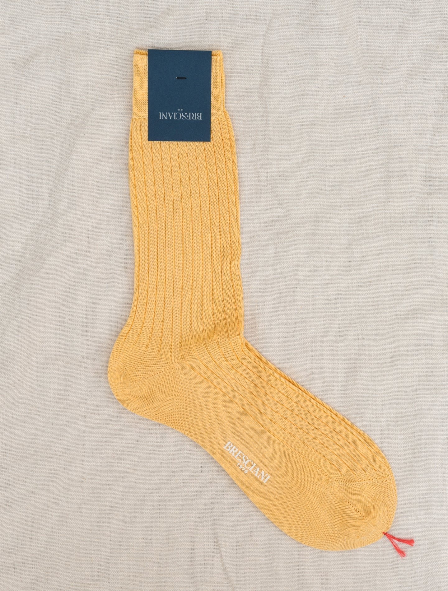 Ribbed Cotton Socks Yellow Bresciani Underwear Gabucci