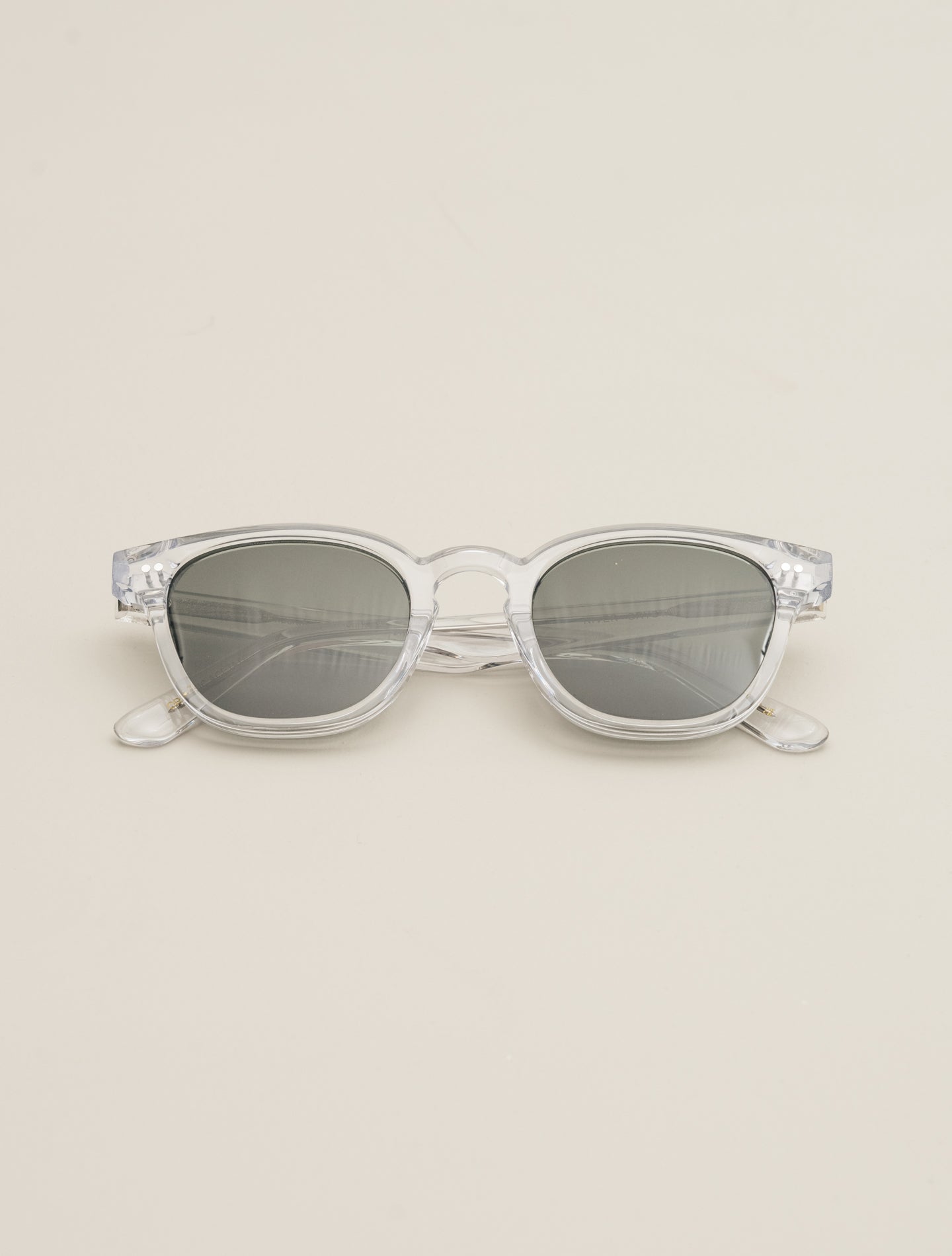 River Sunglasses Crystal - Green Lens Monokel Eyewear Sunglasses One Size
