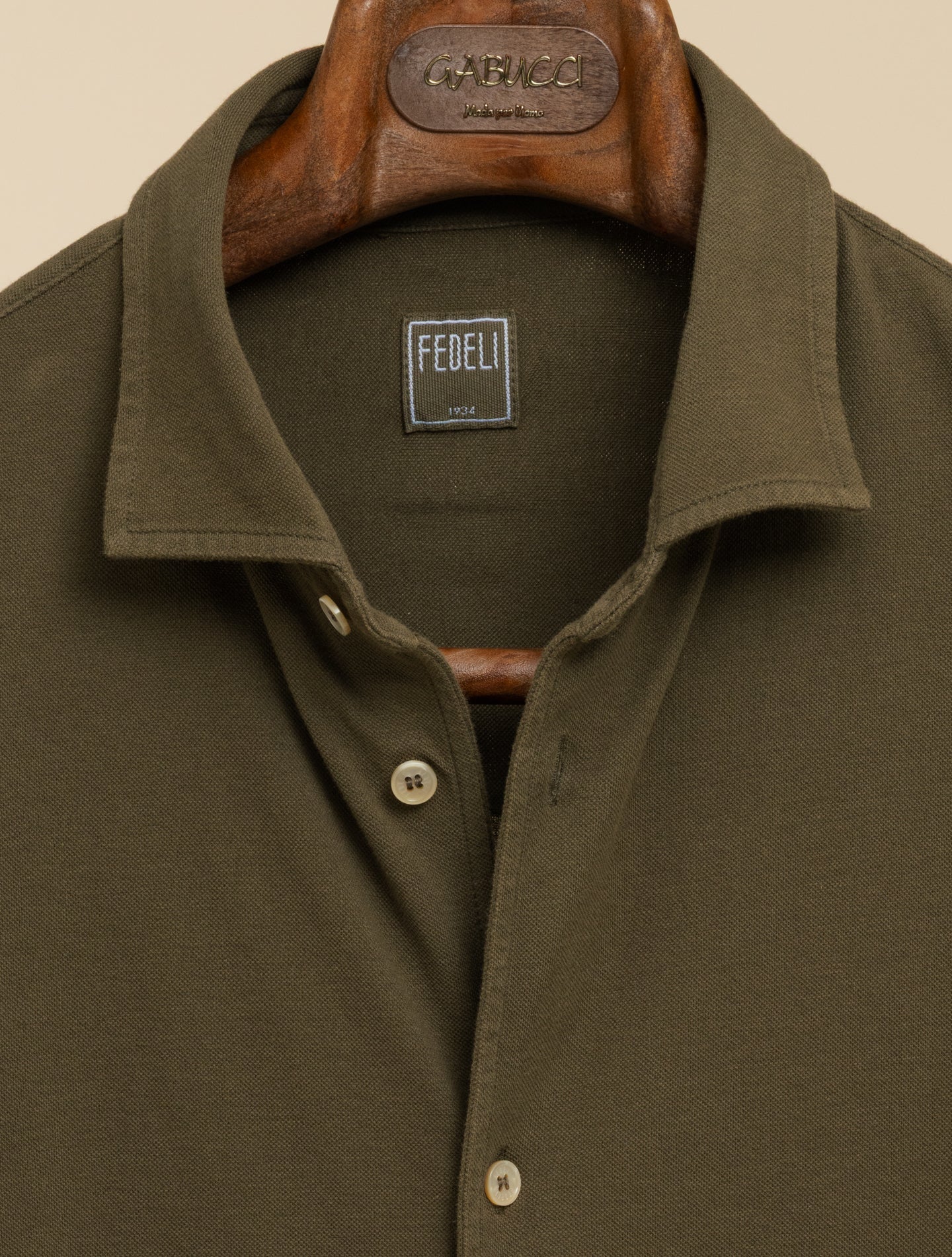 Robert Pique Long Sleeve Shirt Military Fedeli Polo shirts 48