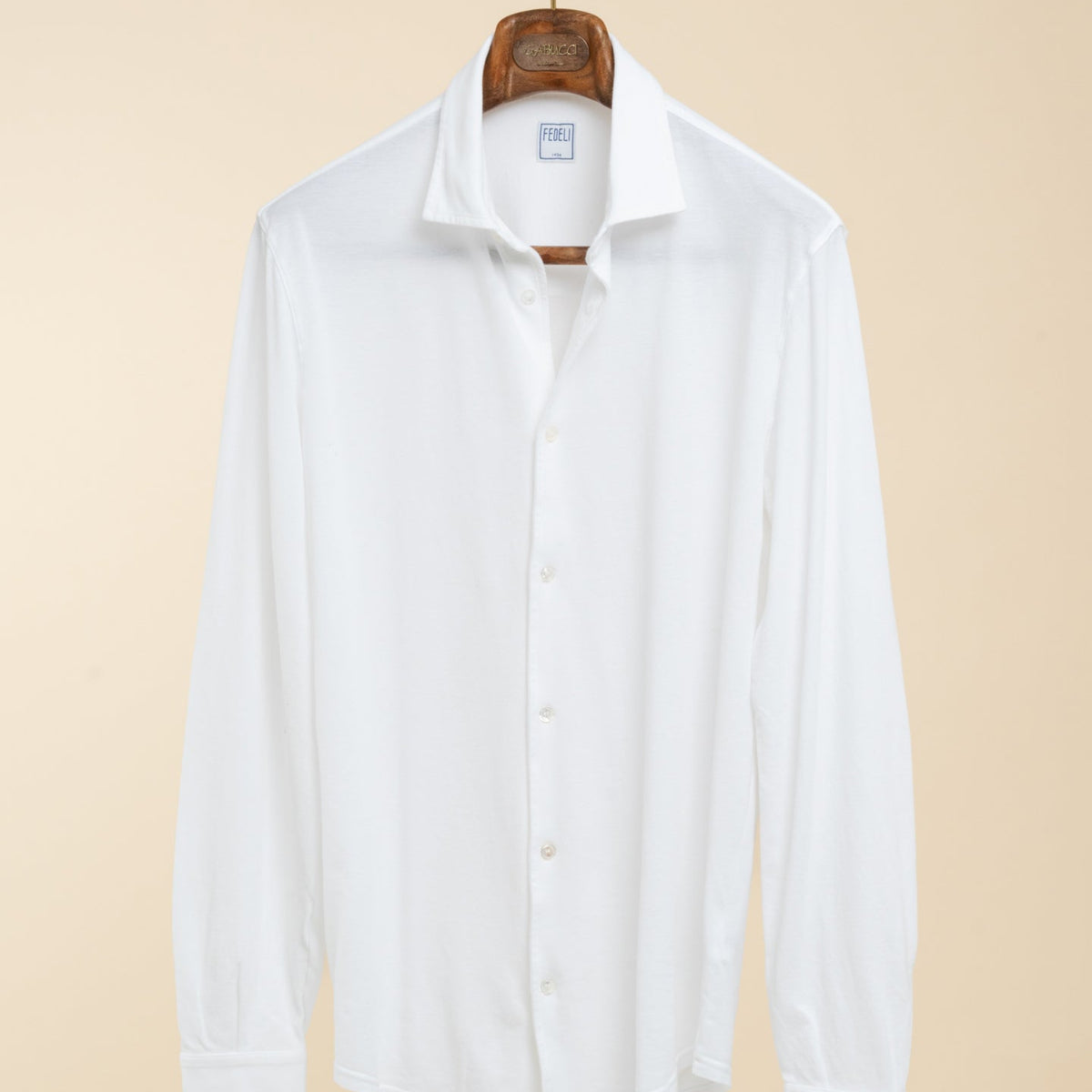 Robert Piqué Long Sleeve Shirt White | Fedeli Cotton Craft