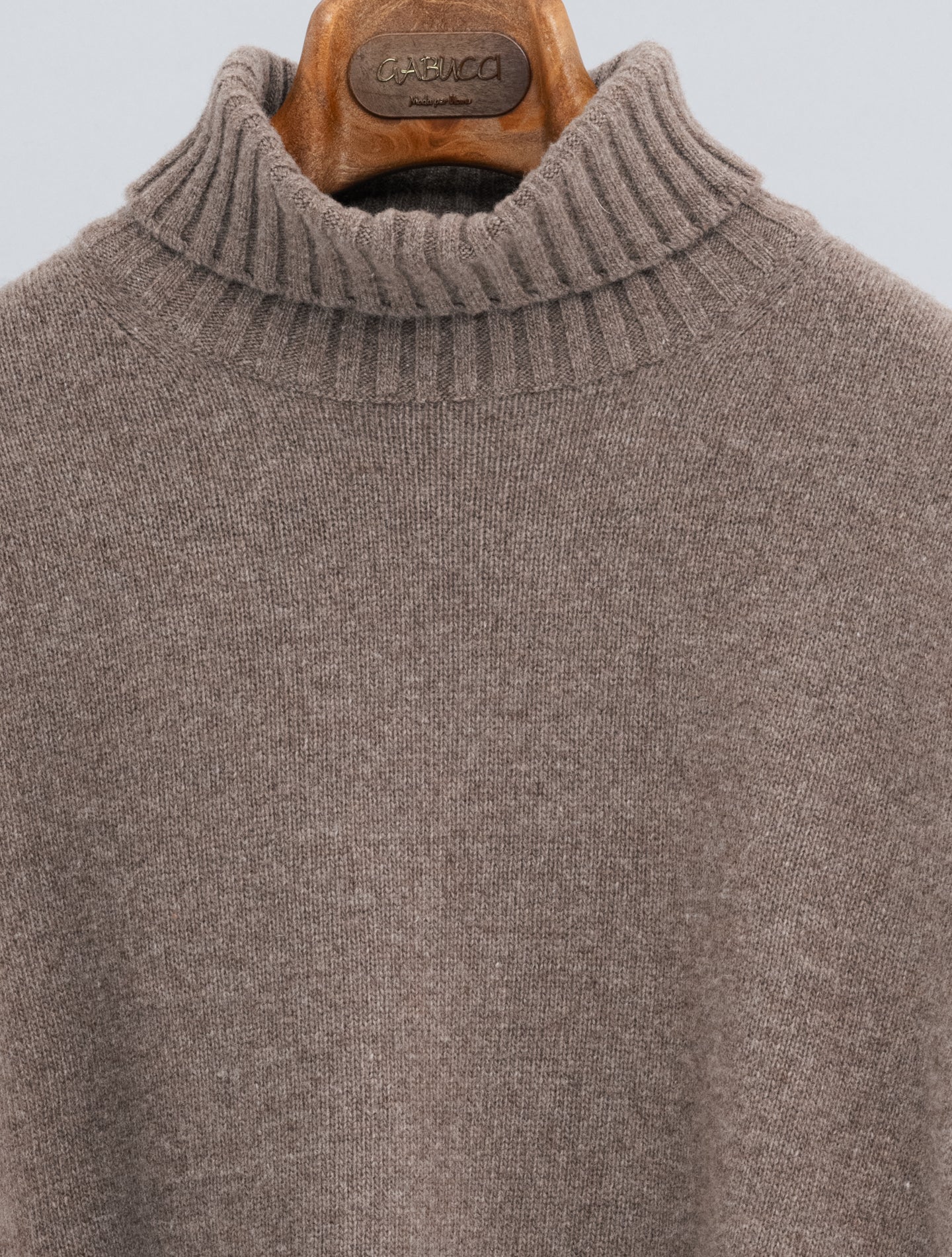 Rollneck Heavy Knitted Wool Cashmere Cacao Morgano Knitwear 48
