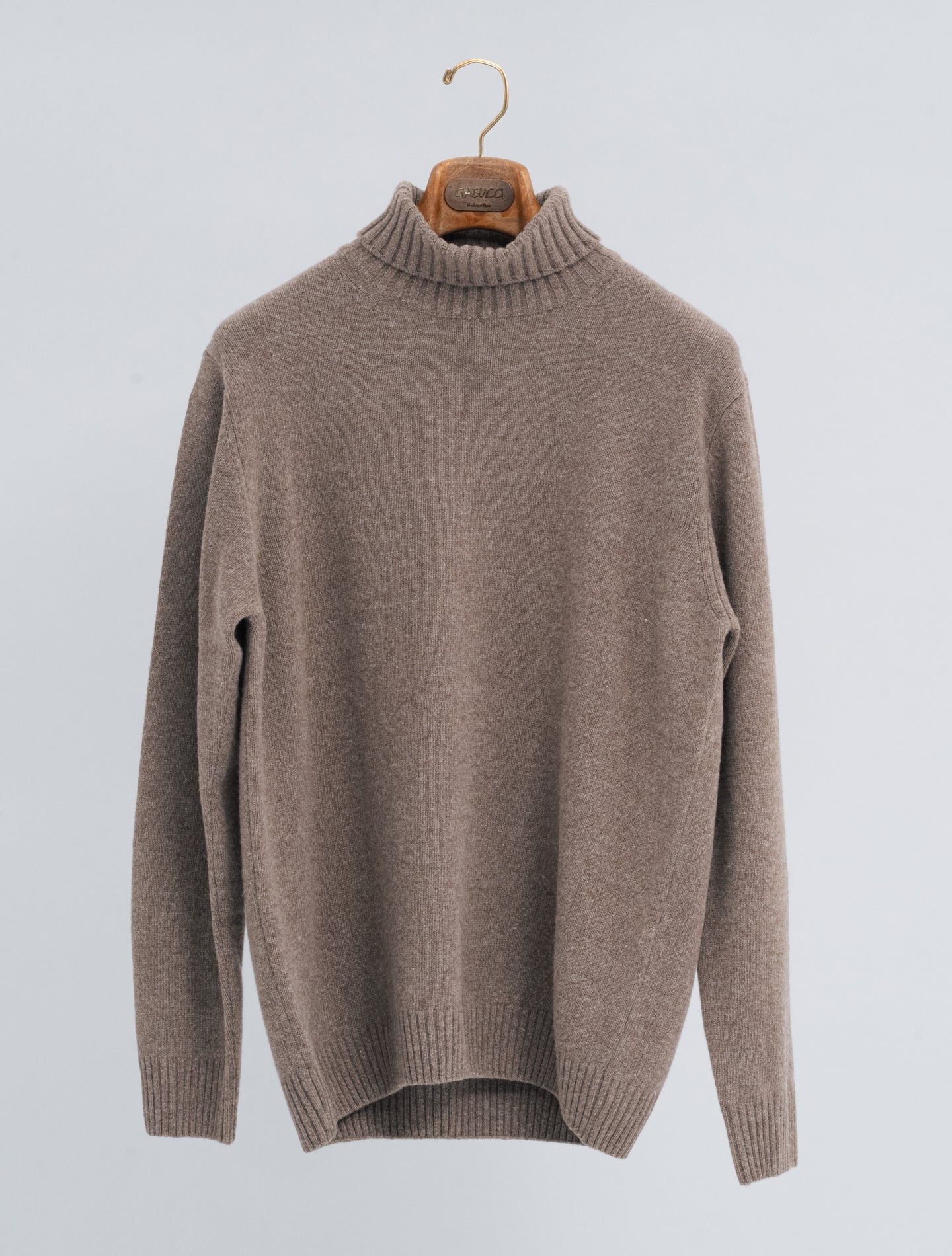Rollneck Heavy Knitted Wool Cashmere Cacao Morgano Knitwear 48
