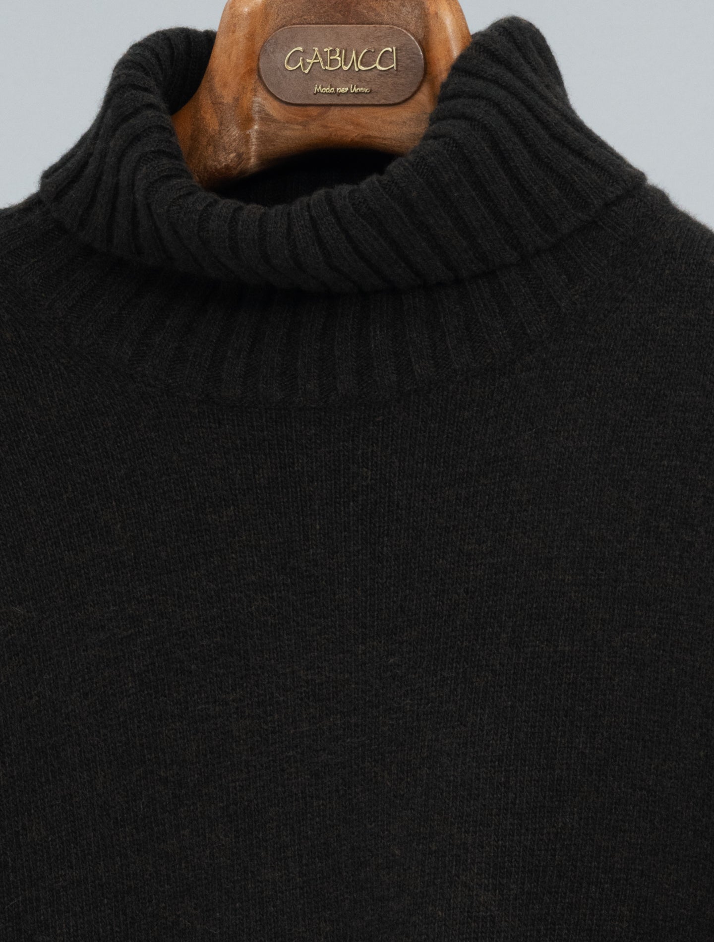 Rollneck Heavy Knitted Wool Cashmere Espresso Morgano Knitwear 48