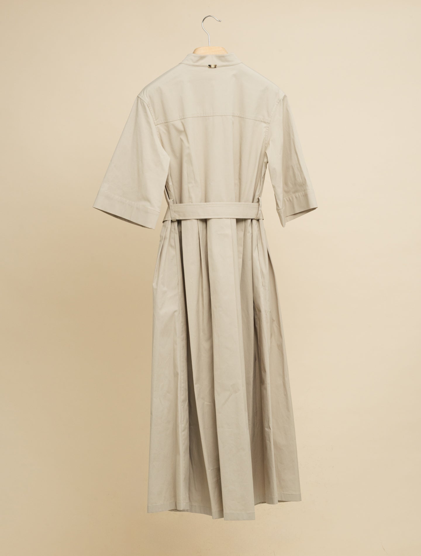 Rossi Cotton Popeline Belted Dress Beige Fedeli Dresses IT 38
