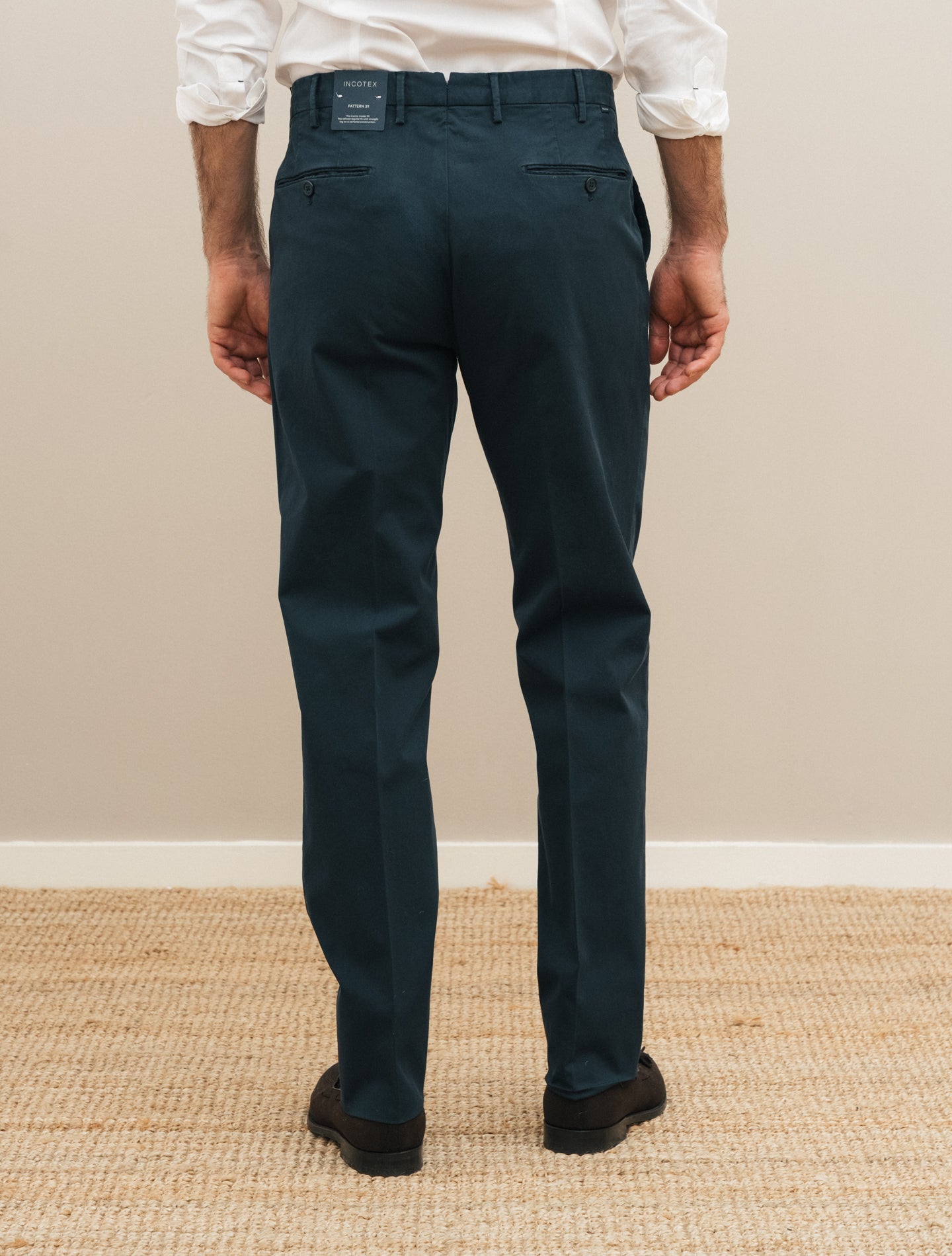 Royal Batavia Cotton Regular Fit Chinos Navy Incotex Trousers 46