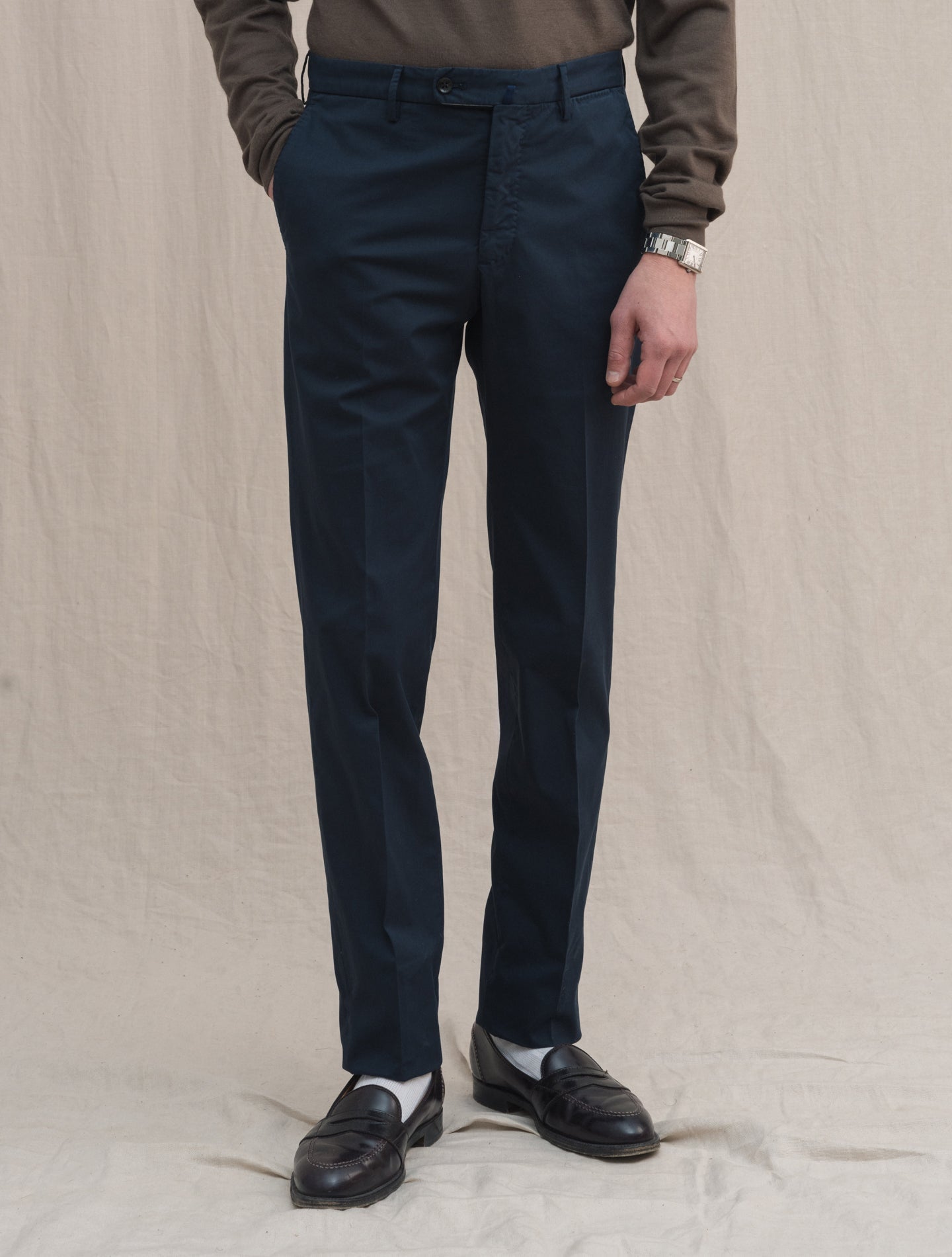 Royal Batavia Cotton Regular Fit Chinos Navy | Gabucci