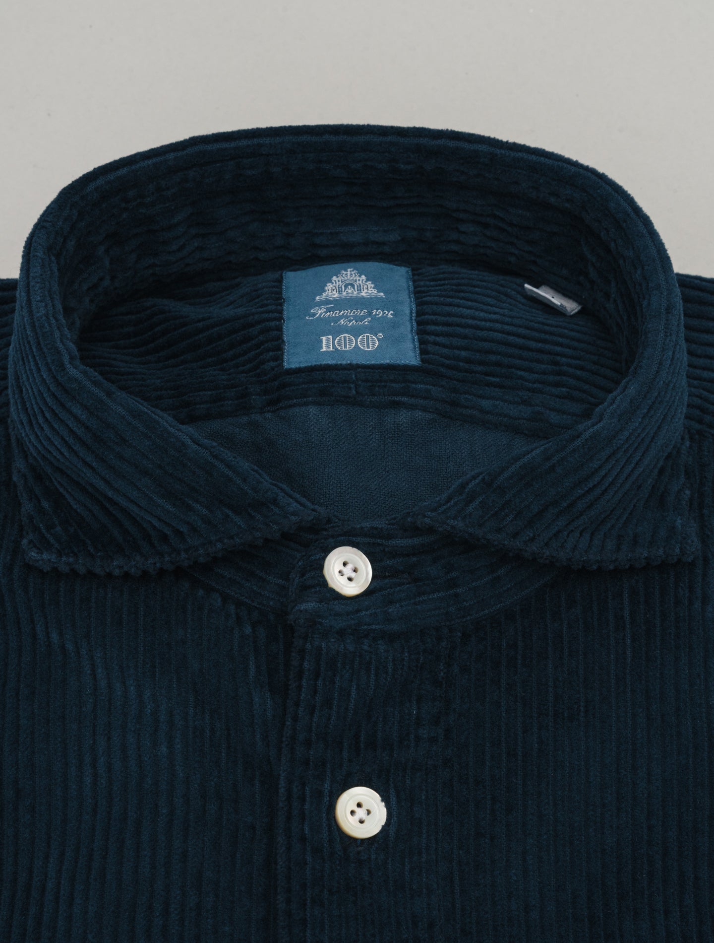Salina Corduroy Overshirt Navy Finamore Shirts S