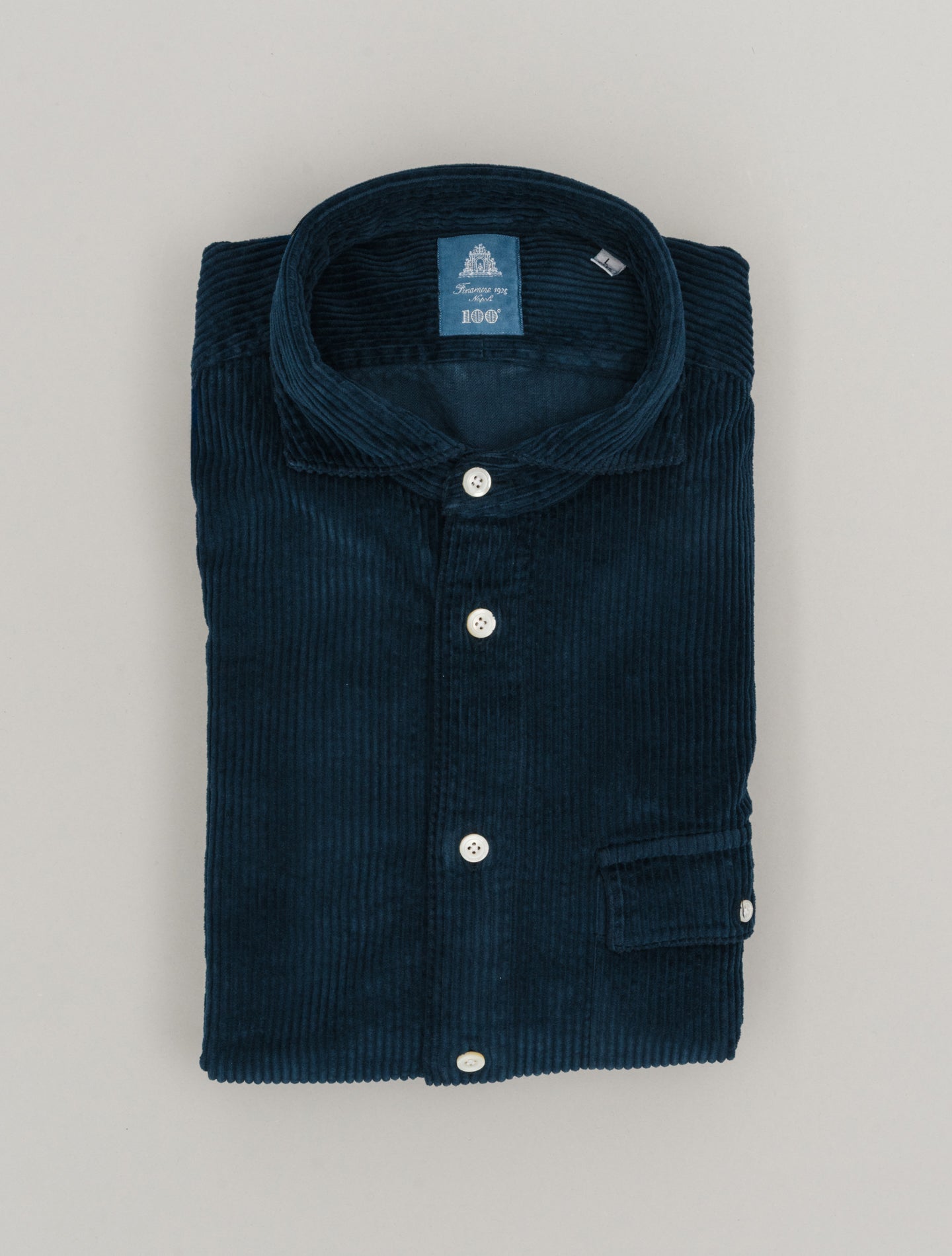 Salina Corduroy Overshirt Navy Finamore Shirts S