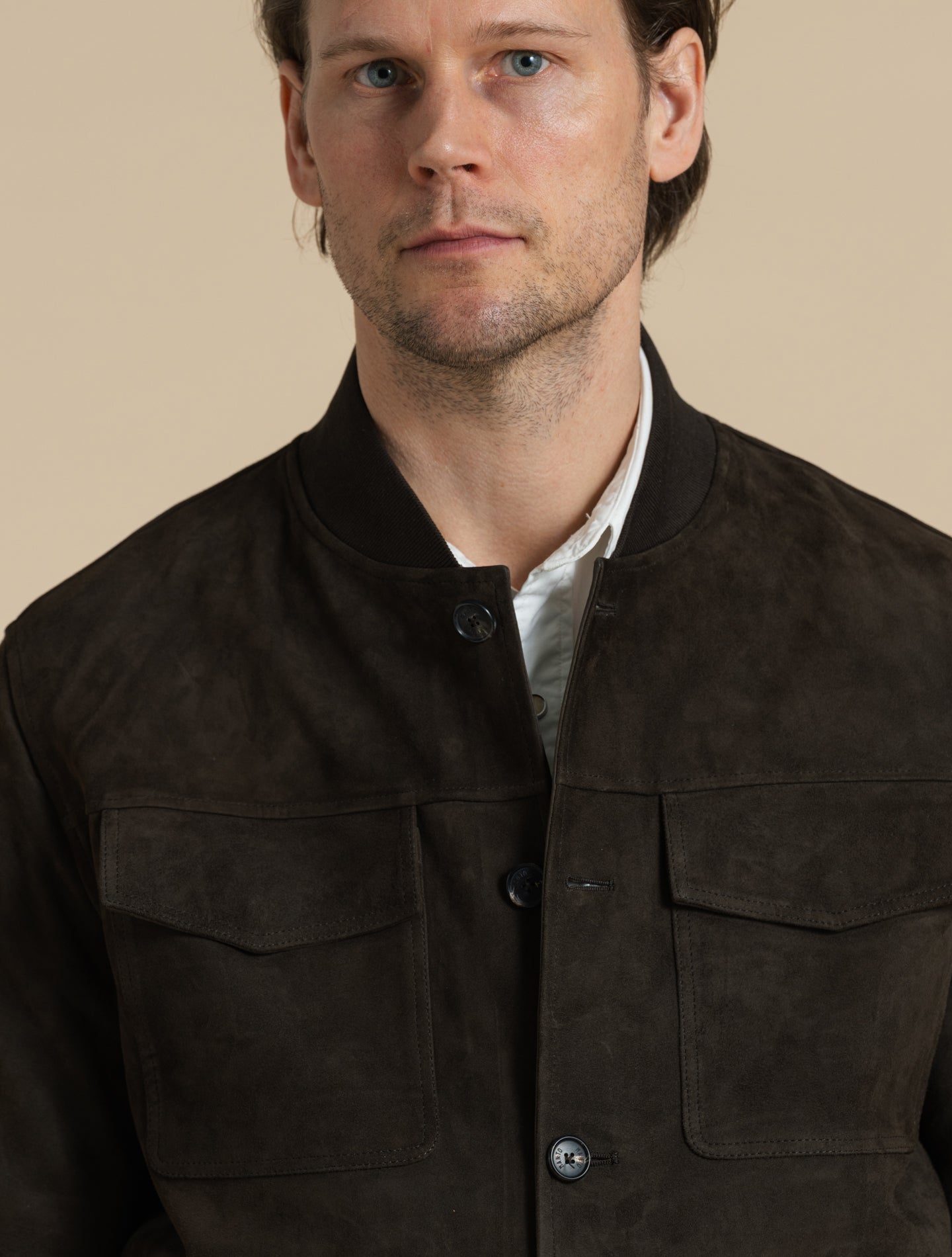 Salvus Suede Bomber Jacket Dark Brown Manto Outerwear 48