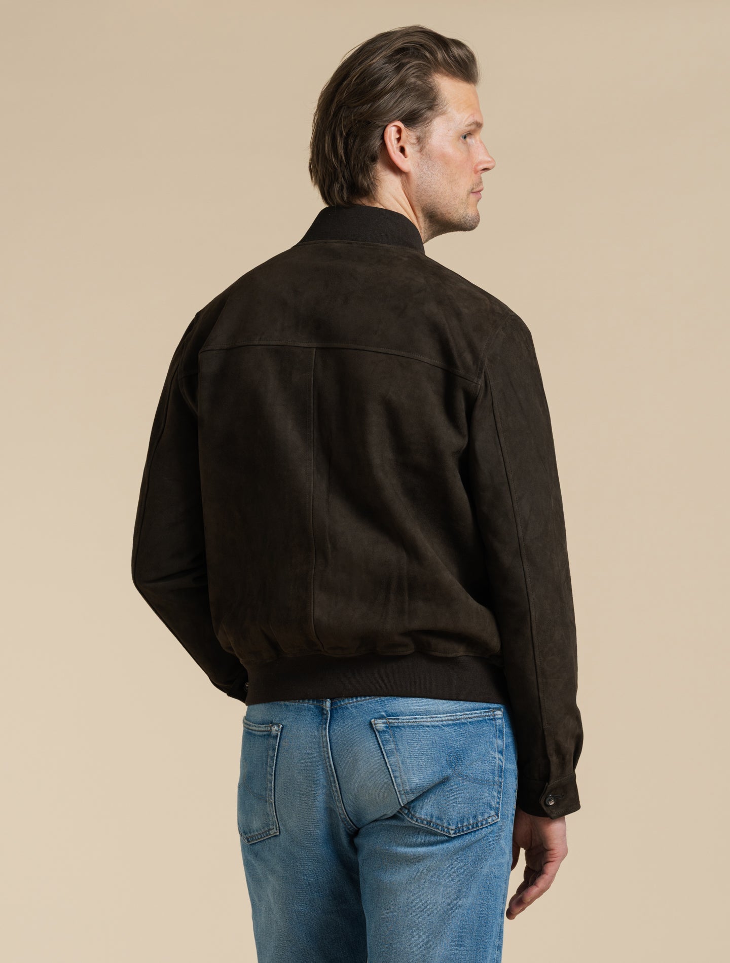 Salvus Suede Bomber Jacket Dark Brown Manto Outerwear 48