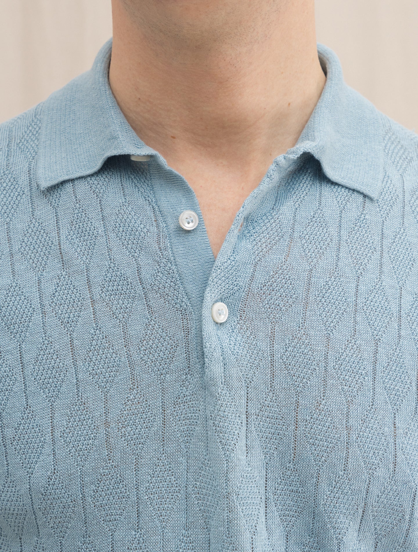 Savona Knitted Polo Shirt Short Sleeve Light Blue Gabucci Polo shirts 48