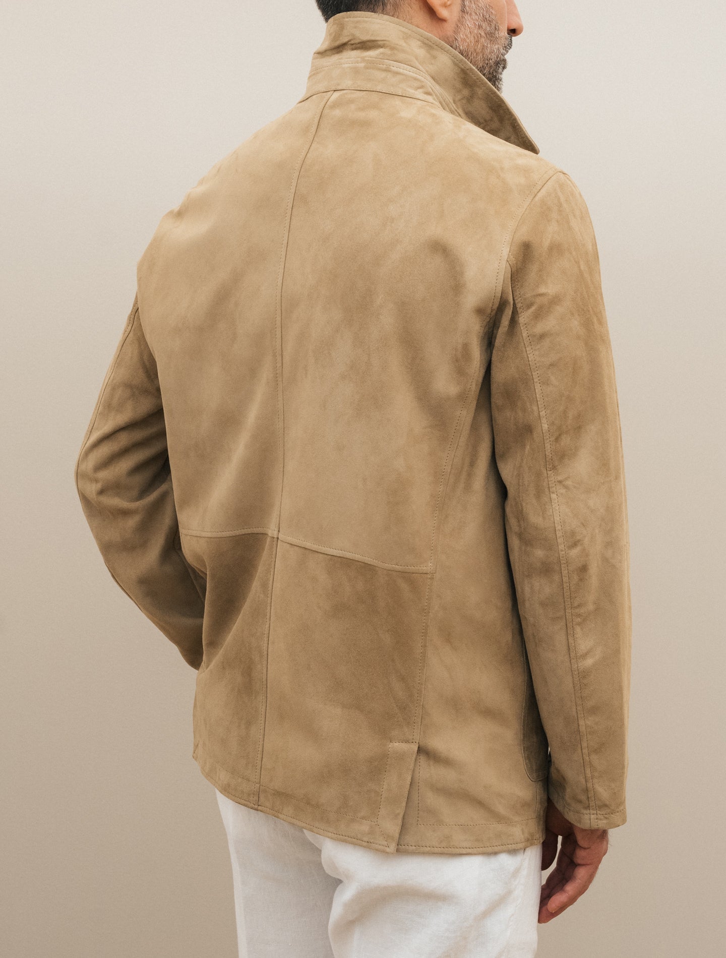 Scutum Suede Jacket Beige Manto Outerwear 48