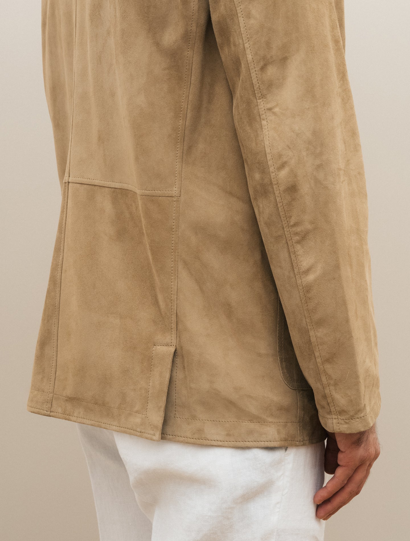 Scutum Suede Jacket Beige Manto Outerwear 48