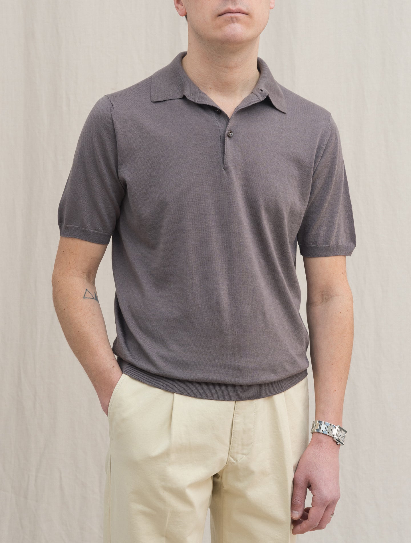 Sea Island Cotton Cashmere Polo Shirt Short Sleeve Clay Fioroni Polo shirts 48