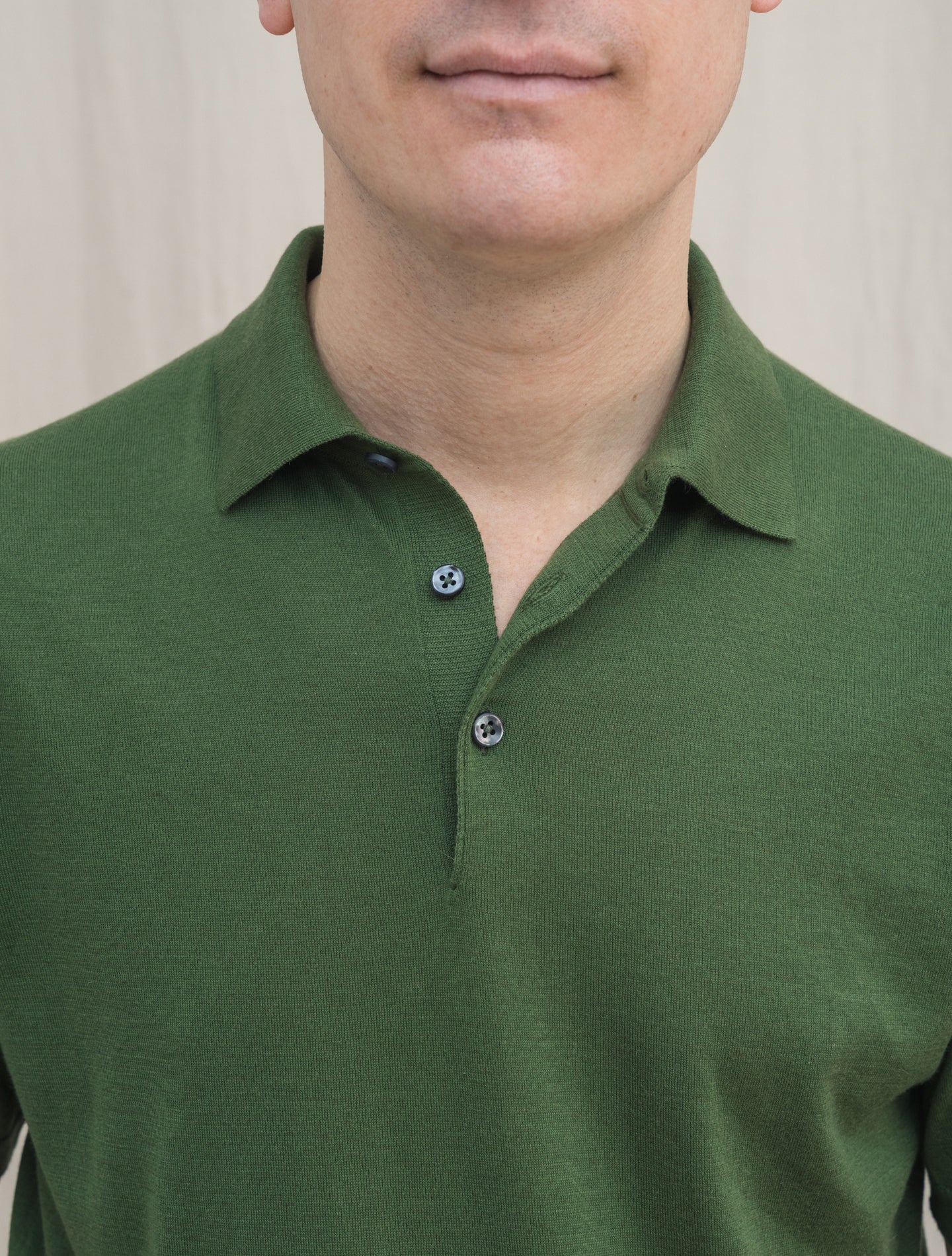 Sea Island Cotton Cashmere Polo Shirt Short Sleeve Green Fioroni Polo shirts 48