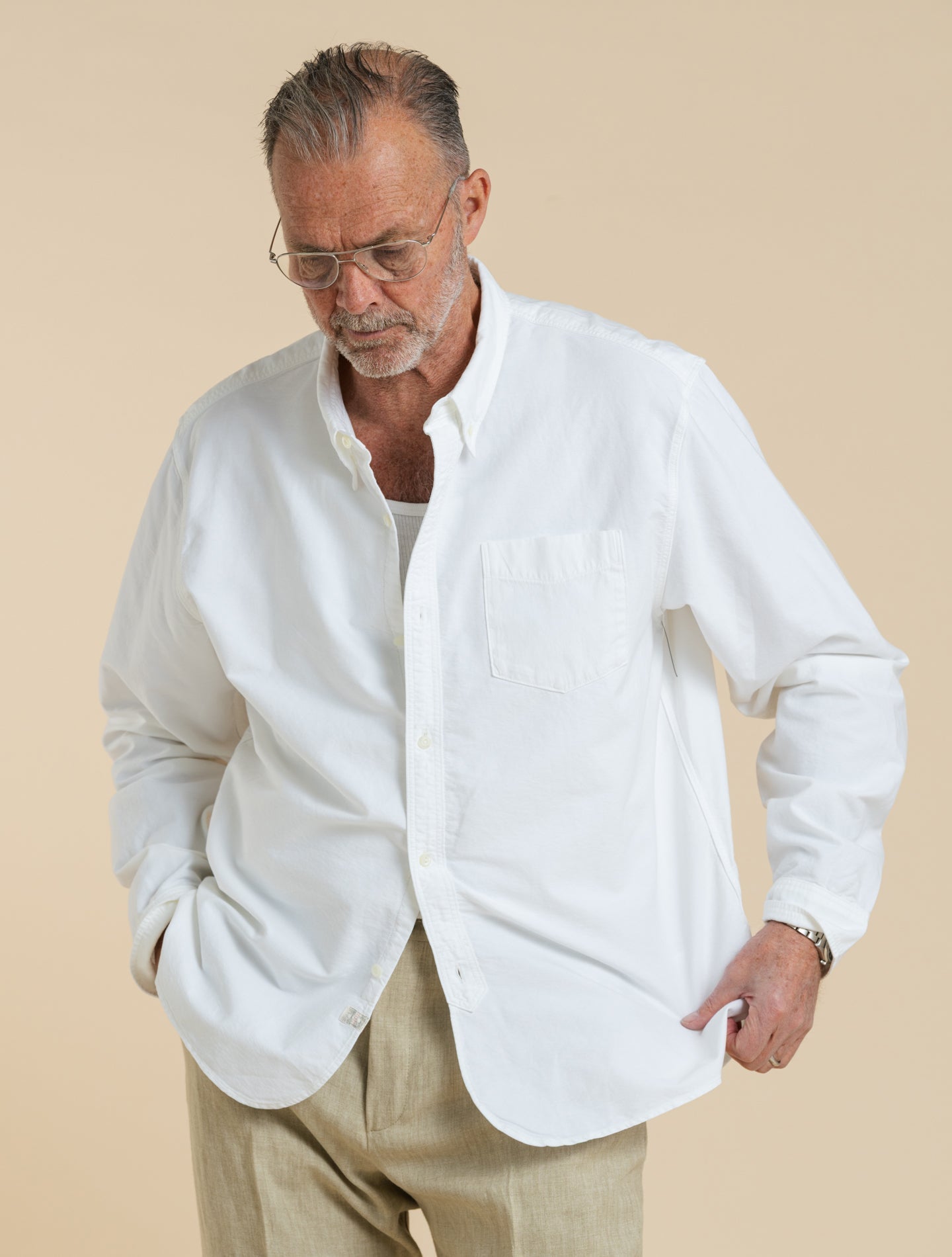 Selvedge - Detailed Oxford Workshirt White RRL Shirts M