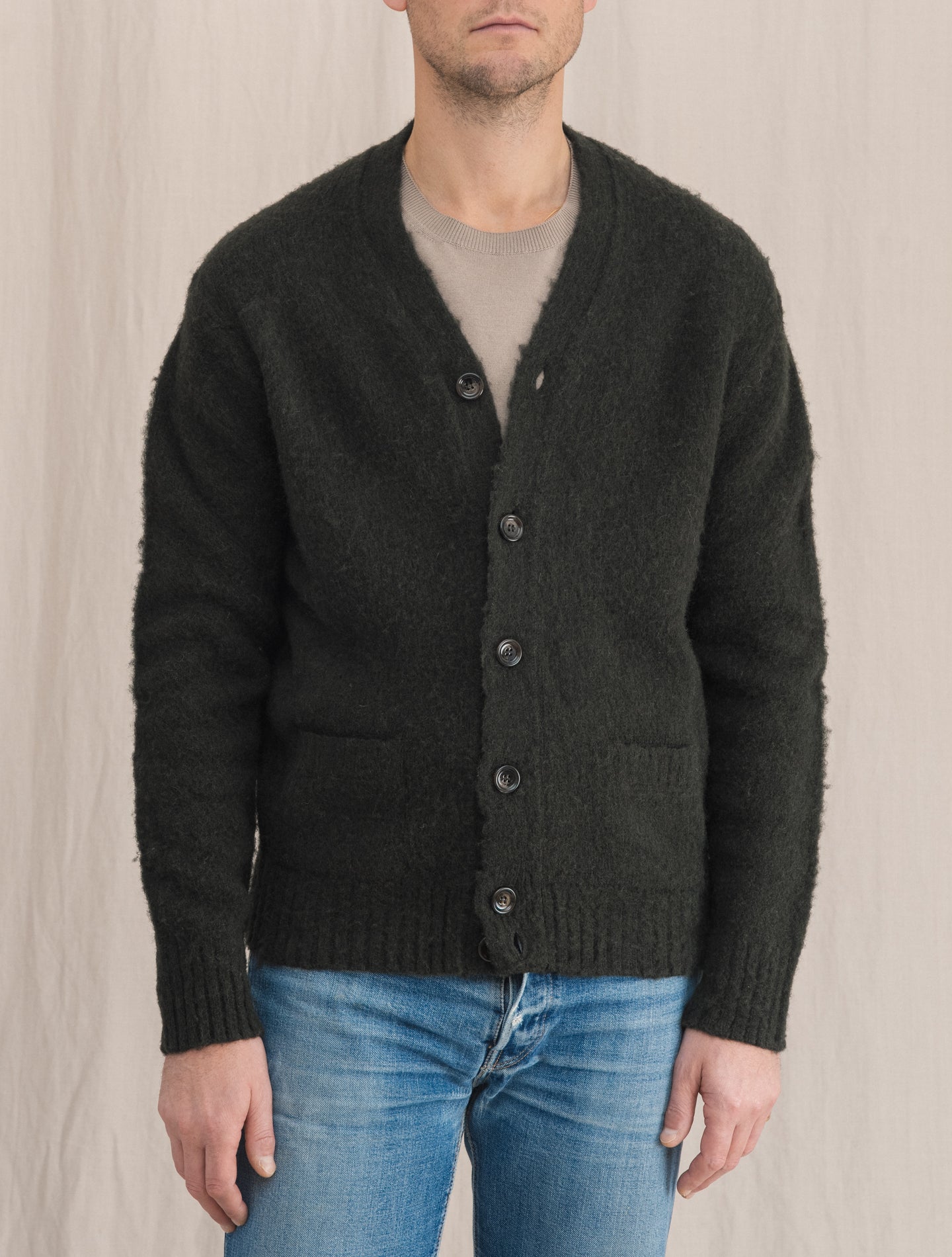 Shaggy dog Cardigan Military | Gabucci