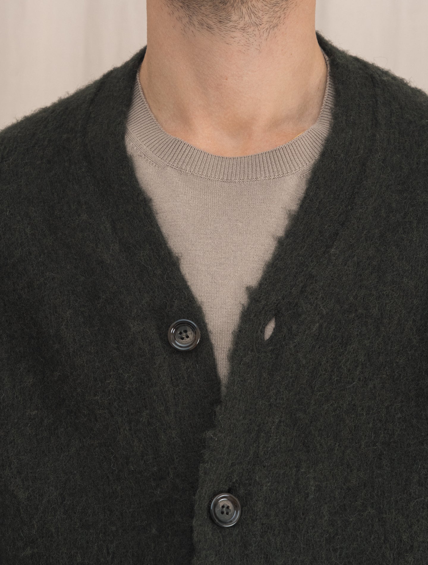 Shaggy dog Cardigan Military | Gabucci