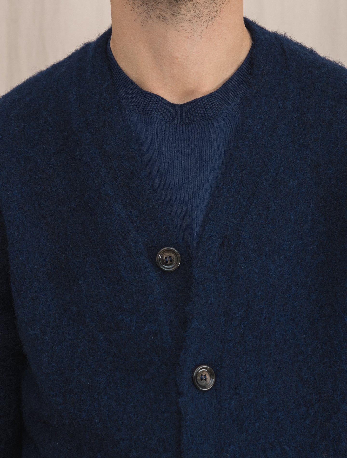 Shaggy dog Cardigan Navy | Gabucci