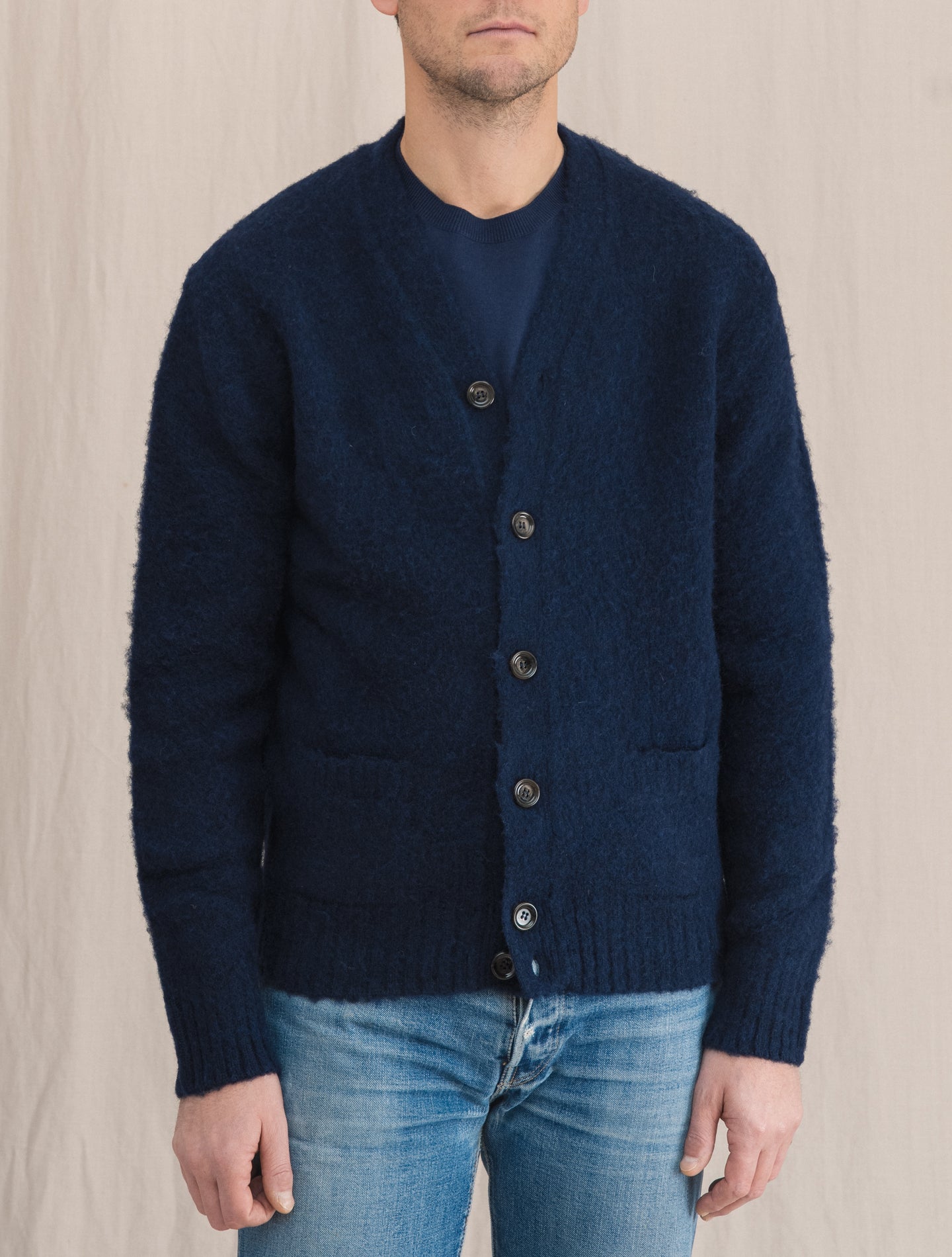 Shaggy dog Cardigan Navy | Gabucci