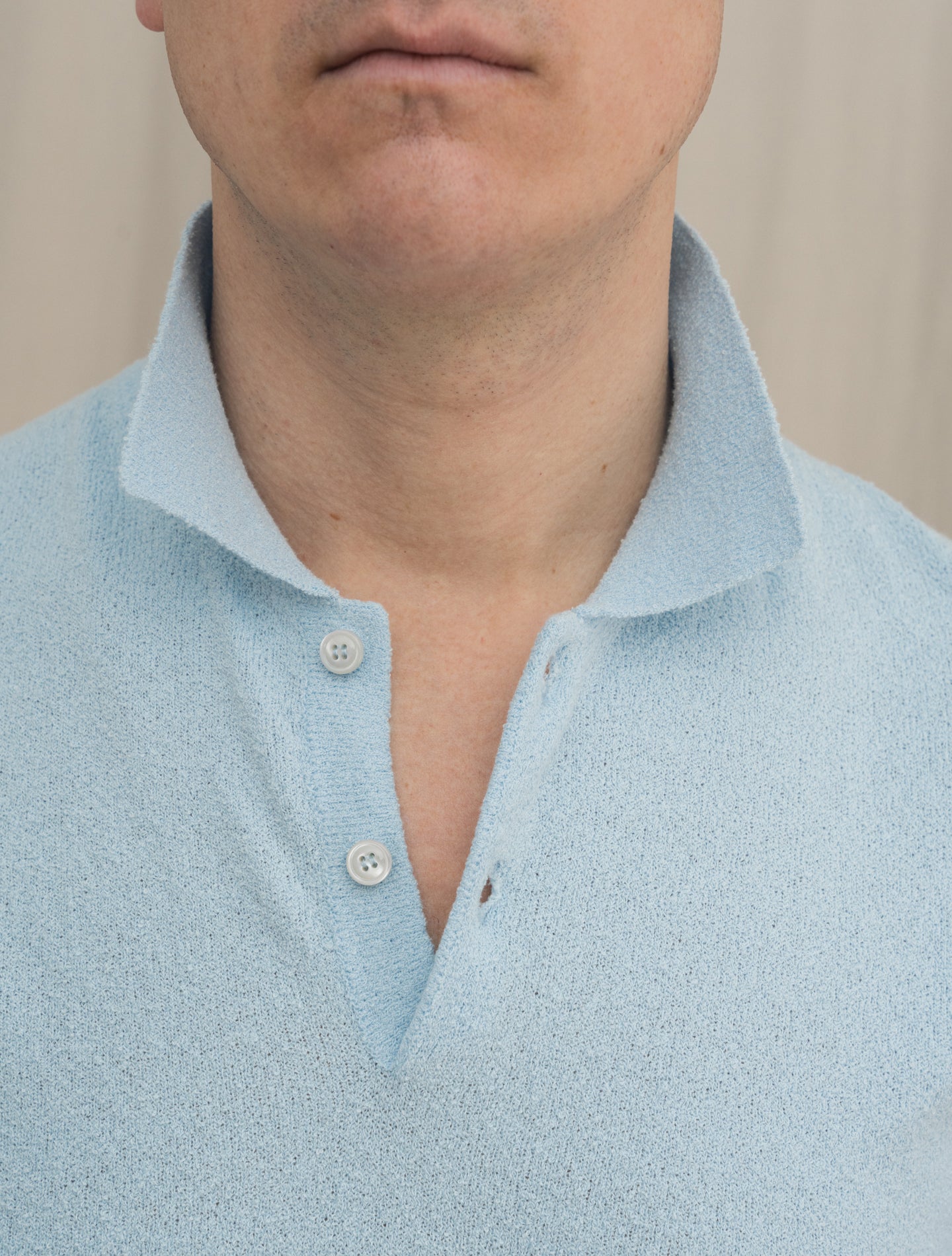 Short Sleeve Sponge Polo Shirt Light Blue Gabucci Polo shirts 48