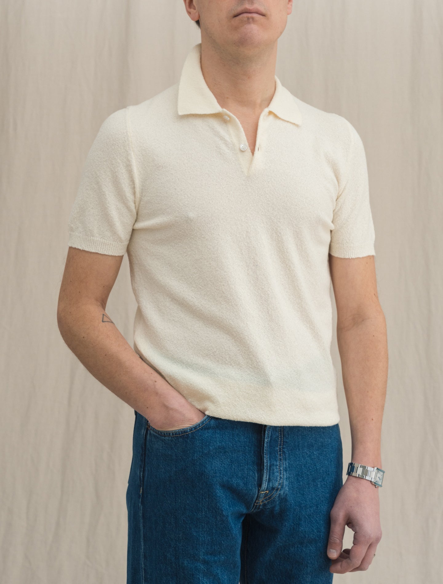 Short Sleeve Sponge Polo Shirt Light Yellow Gabucci Polo shirts 48