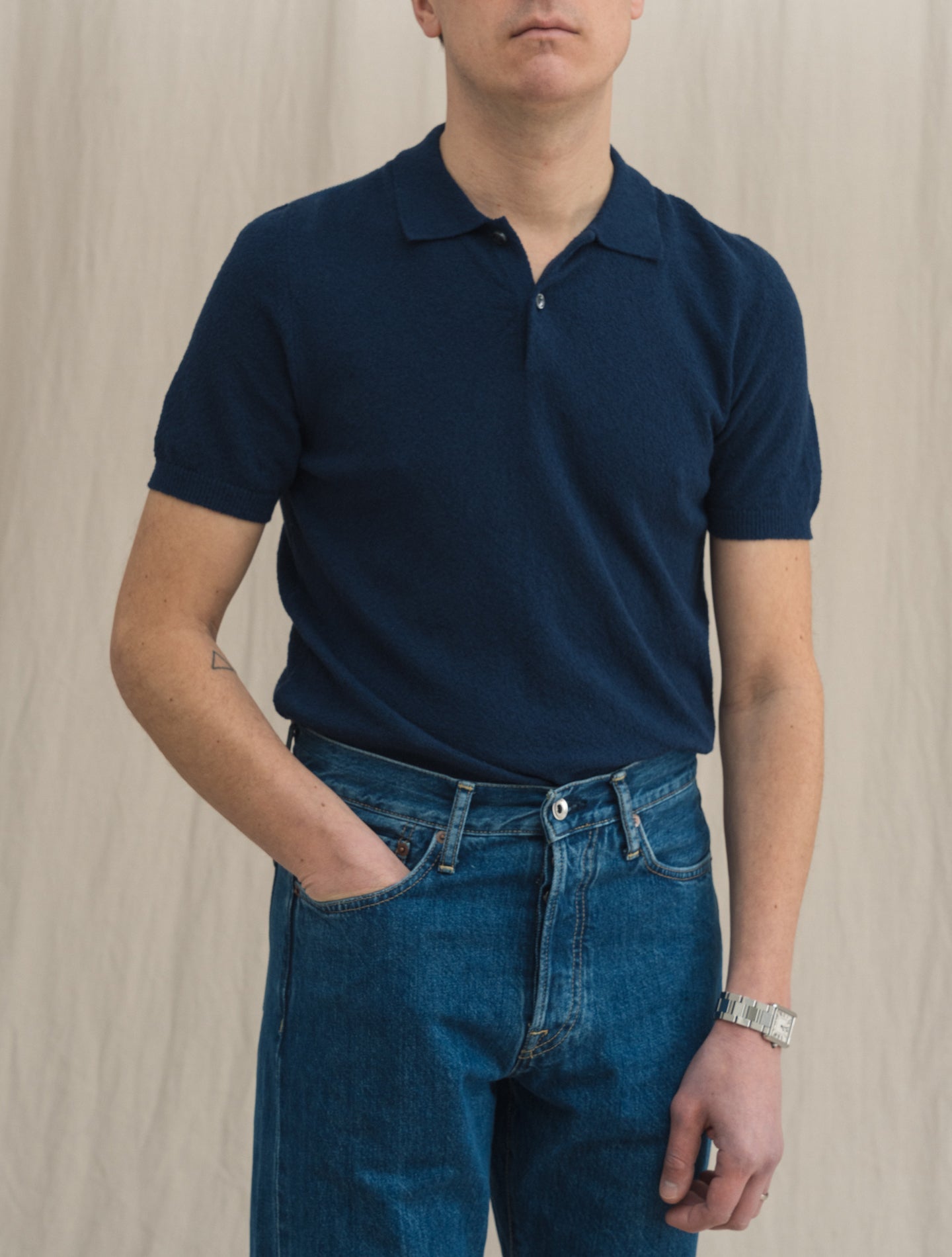 Short Sleeve Sponge Polo Shirt Navy Gabucci Polo shirts 48