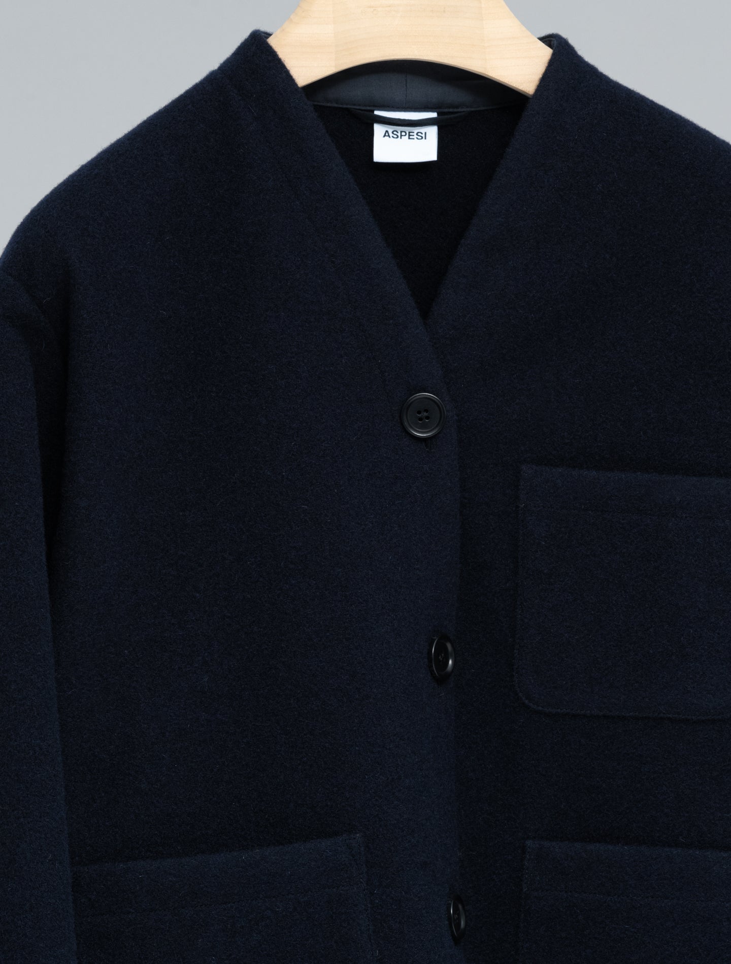 Short Wool Cardigan Jacket Navy Aspesi Jackets IT 38
