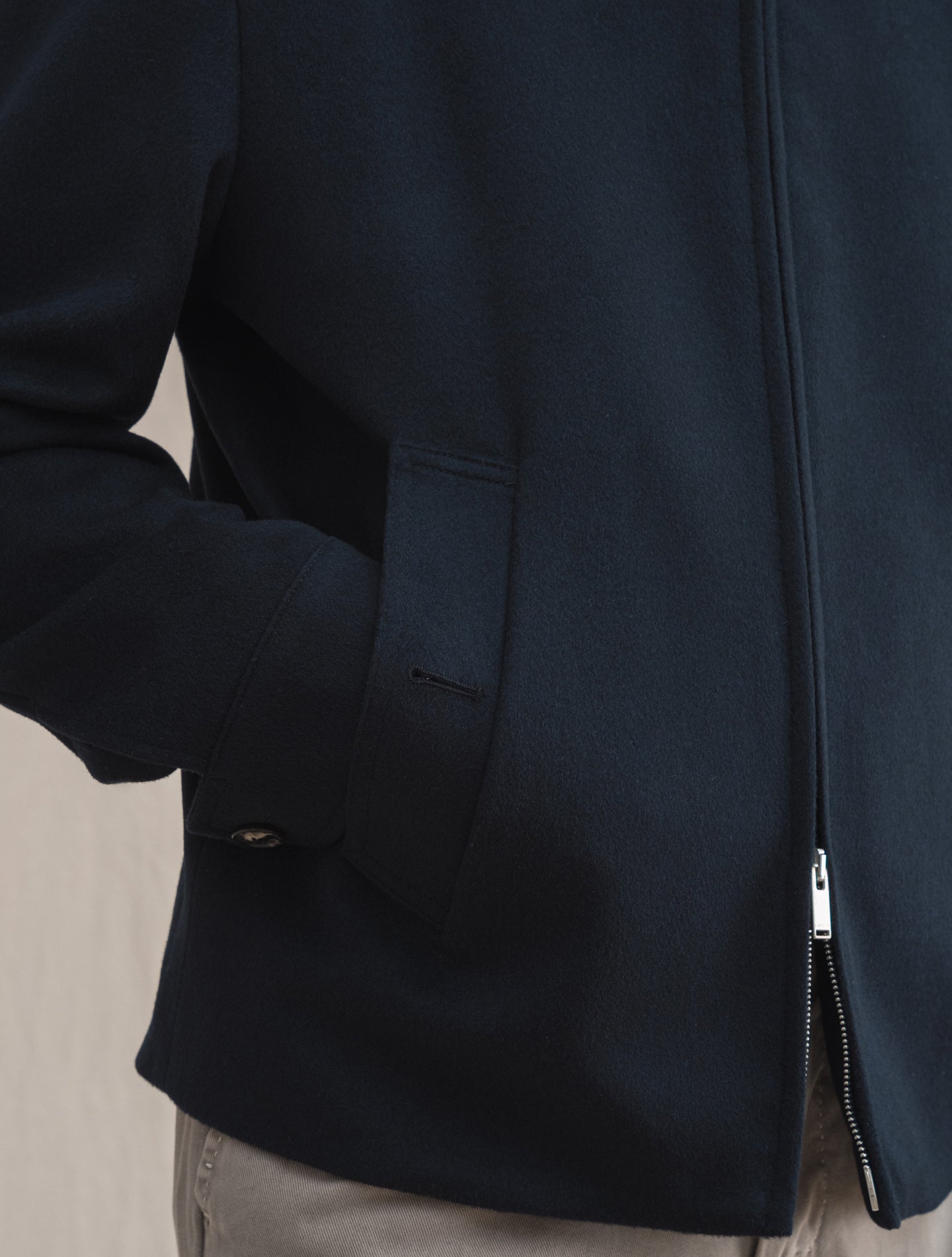 Short Wool Jacket Navy | Gabucci