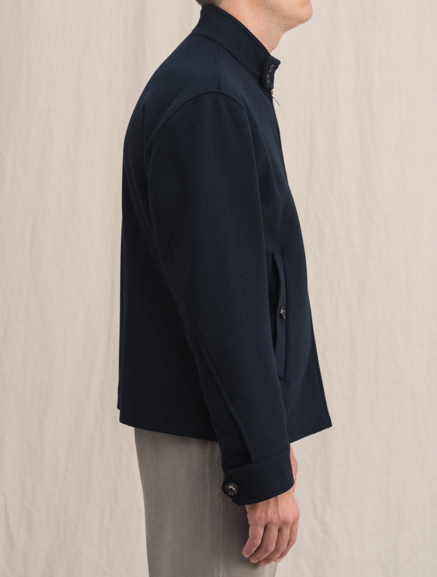 Short Wool Jacket Navy | Gabucci