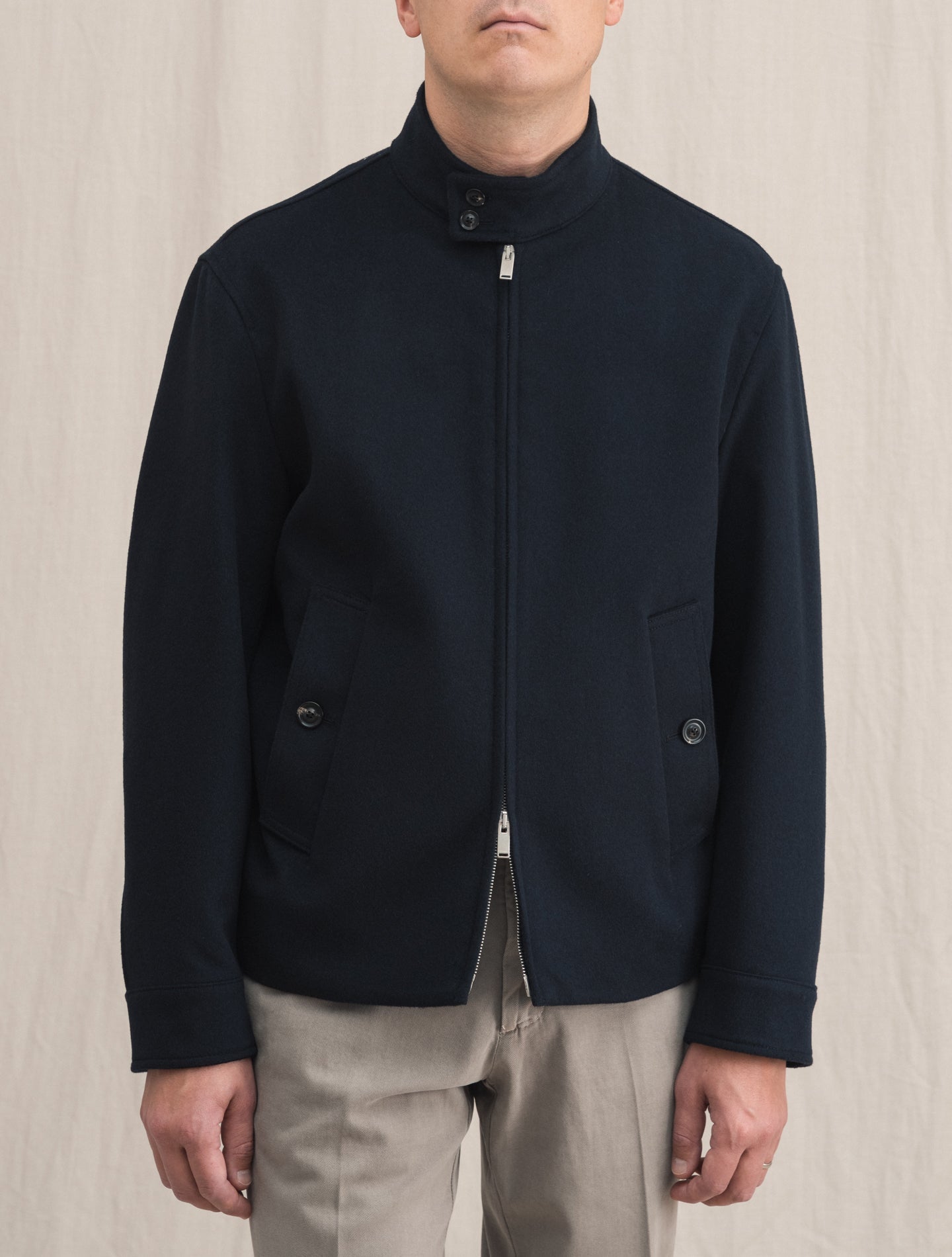 Short Wool Jacket Navy | Gabucci