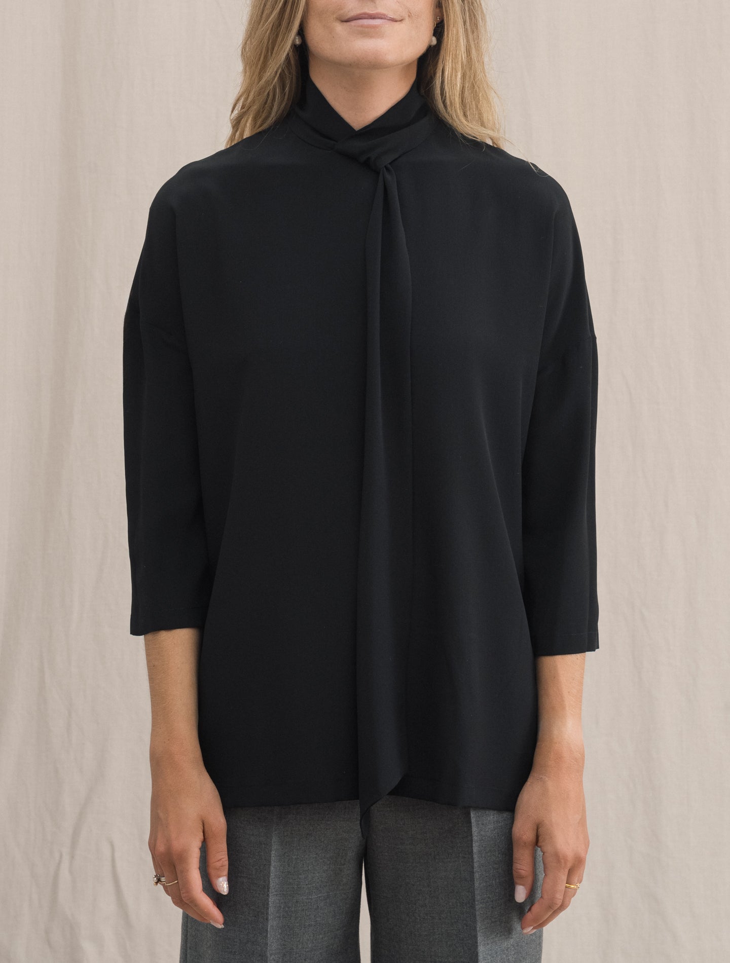 Silk Blouse Black Aspesi Blouses IT 38