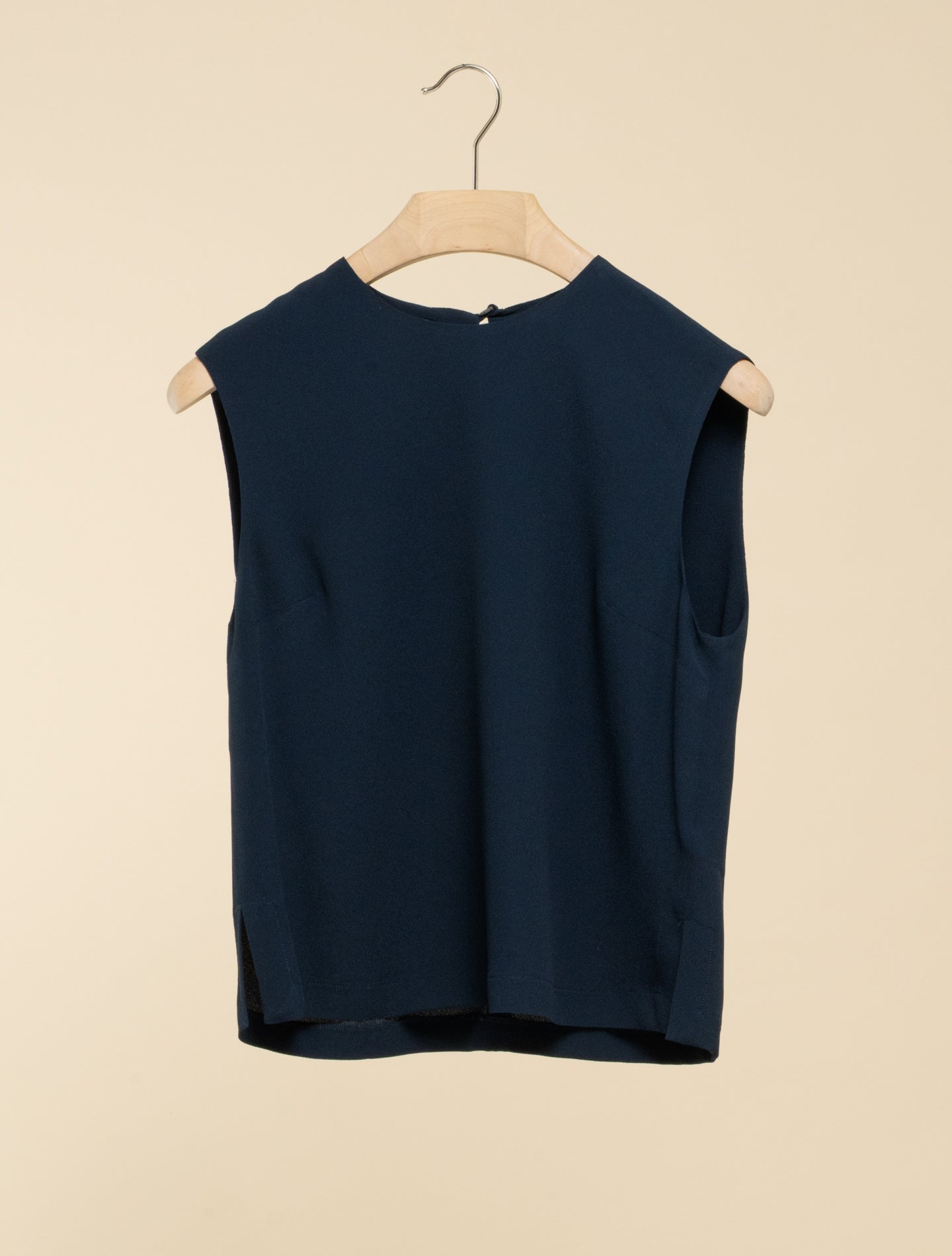 Silk Crepe Top Navy Slowear Blouses IT 38