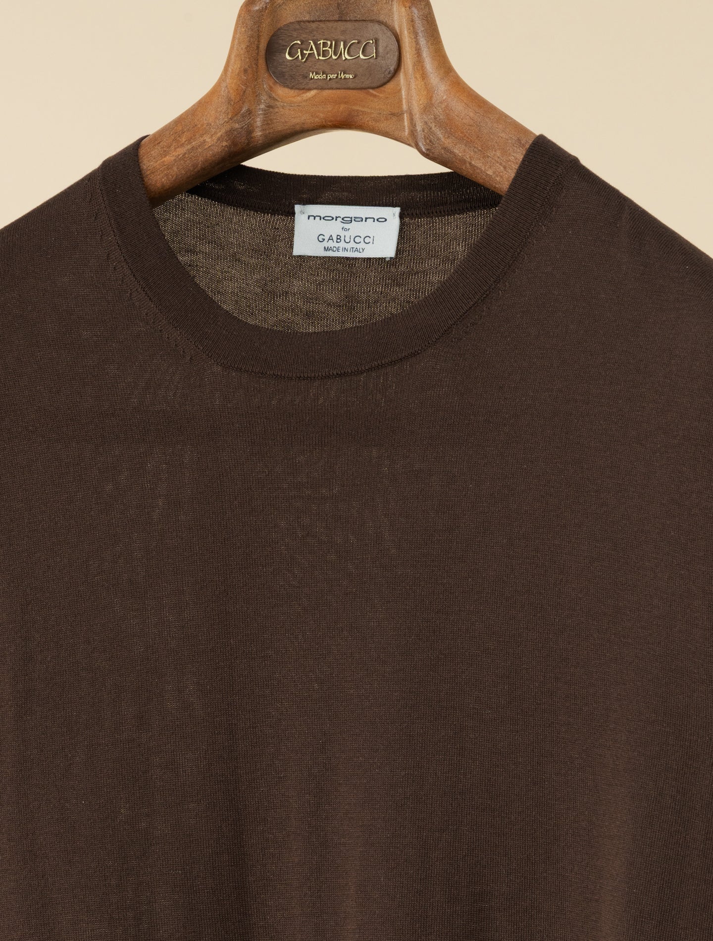 Silk Knitted T-shirt Brown | Refined Italian Luxury | Gabucci