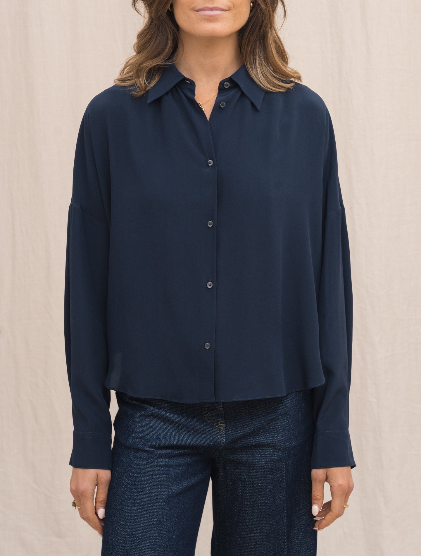 Silk Shirt Navy Aspesi Shirts 38