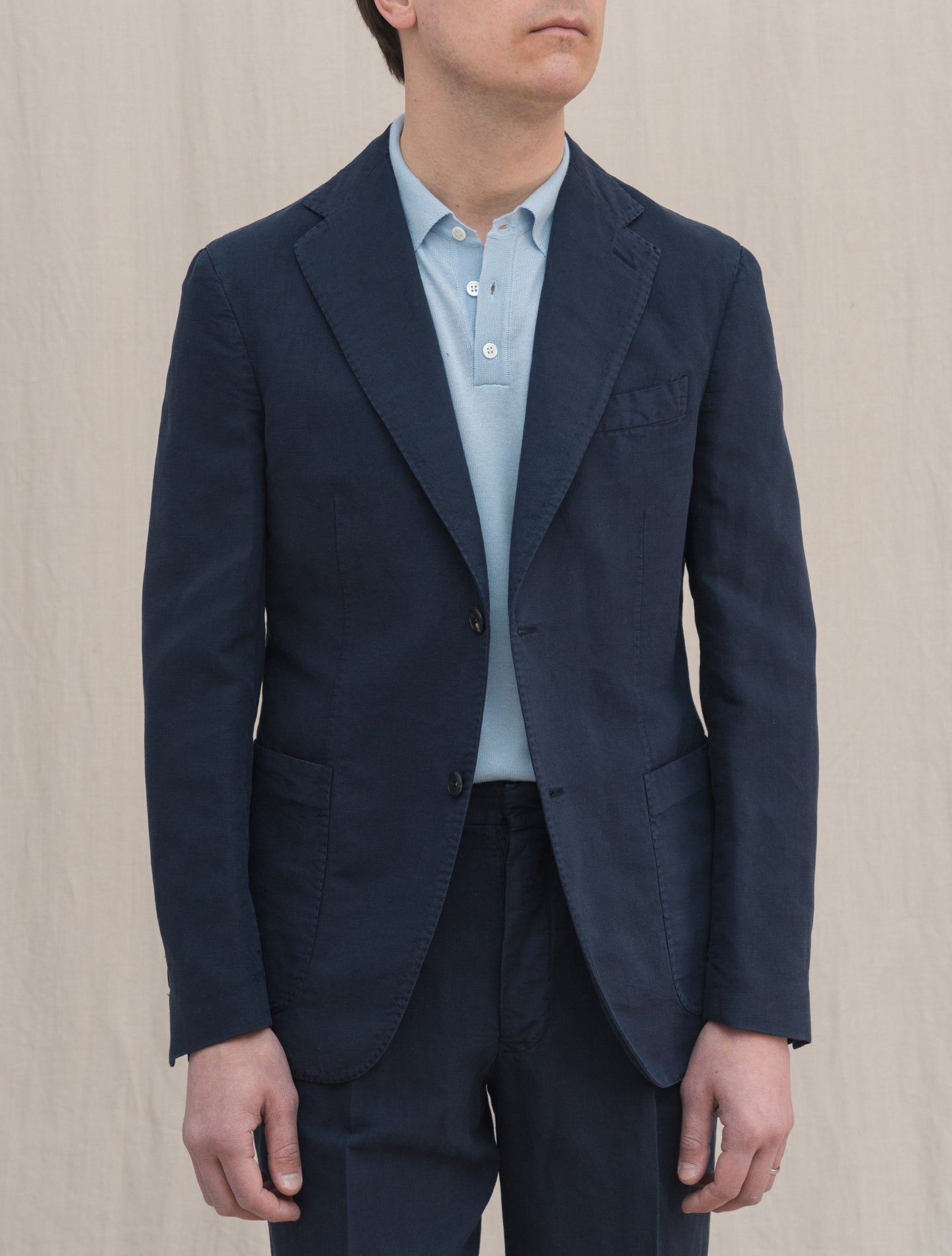 Single Breasted Art1 Canapa Cotton Jacket Navy Gigi Jackets 46