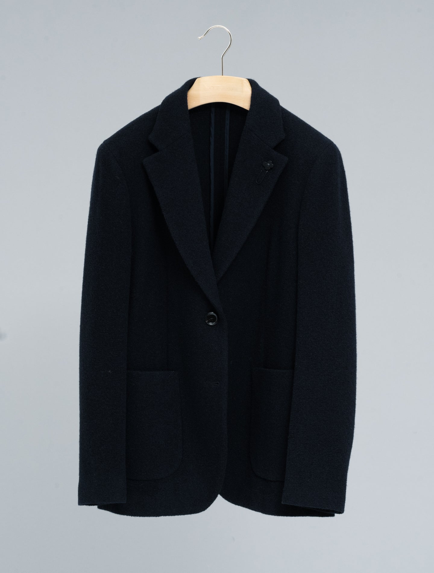 Single Breasted Boucle Jacket Navy Lardini Jackets IT 40