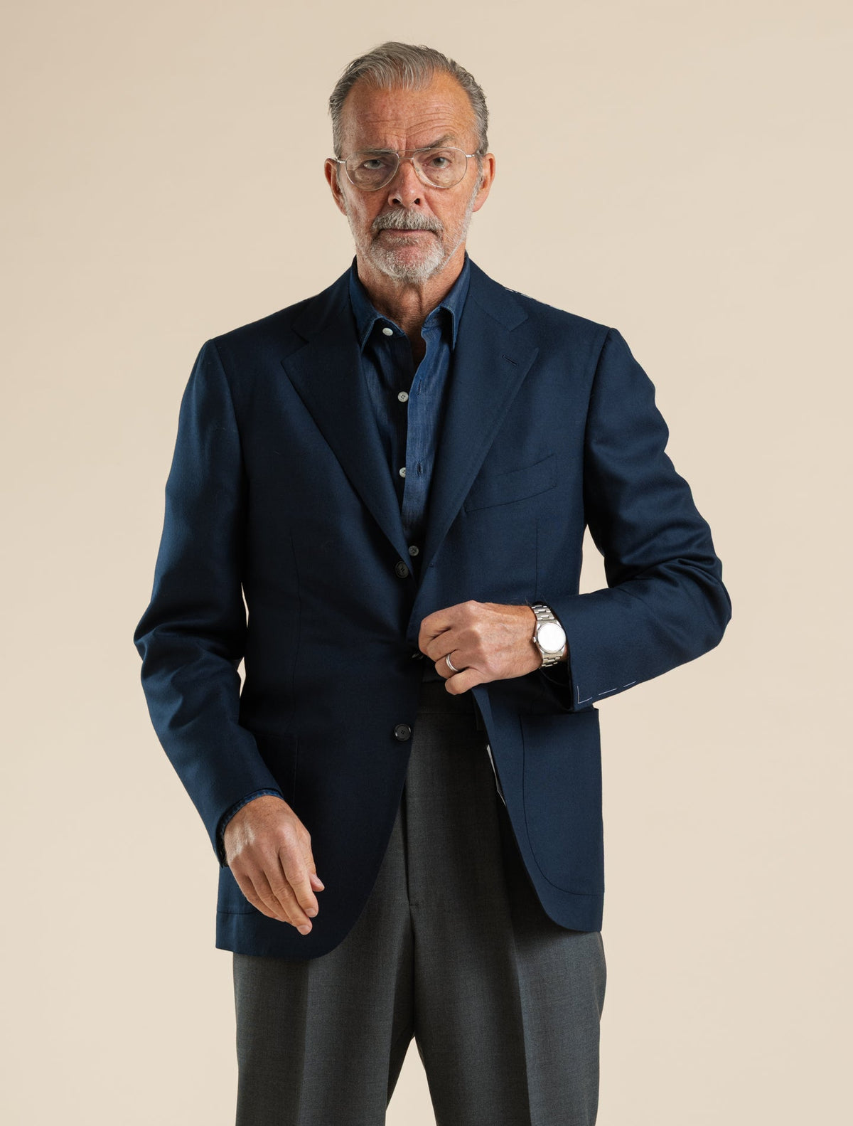 Single Breasted Cashmere Jacket Navy Cesare Attolini Jackets 48