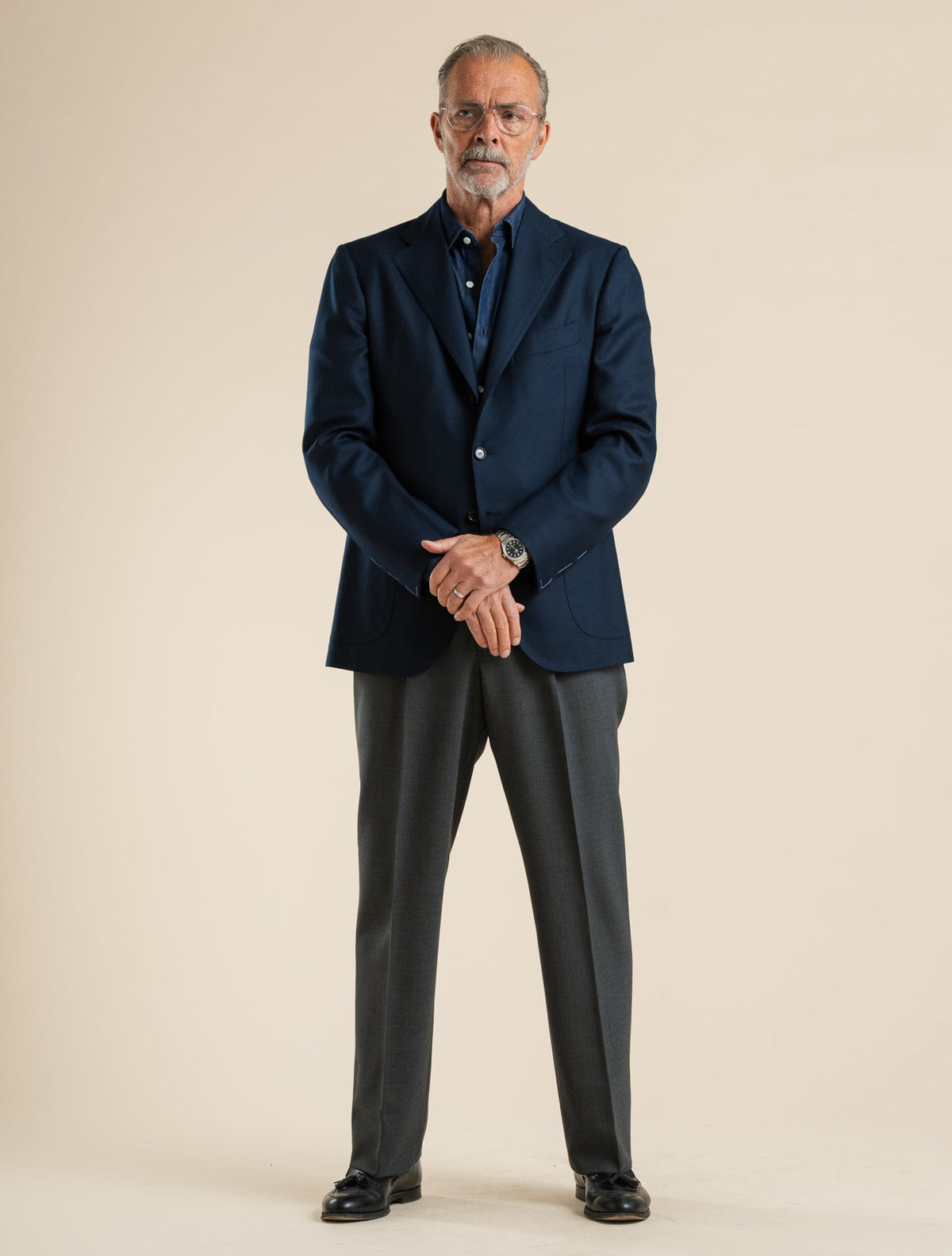 Single Breasted Cashmere Jacket Navy Cesare Attolini Jackets 48