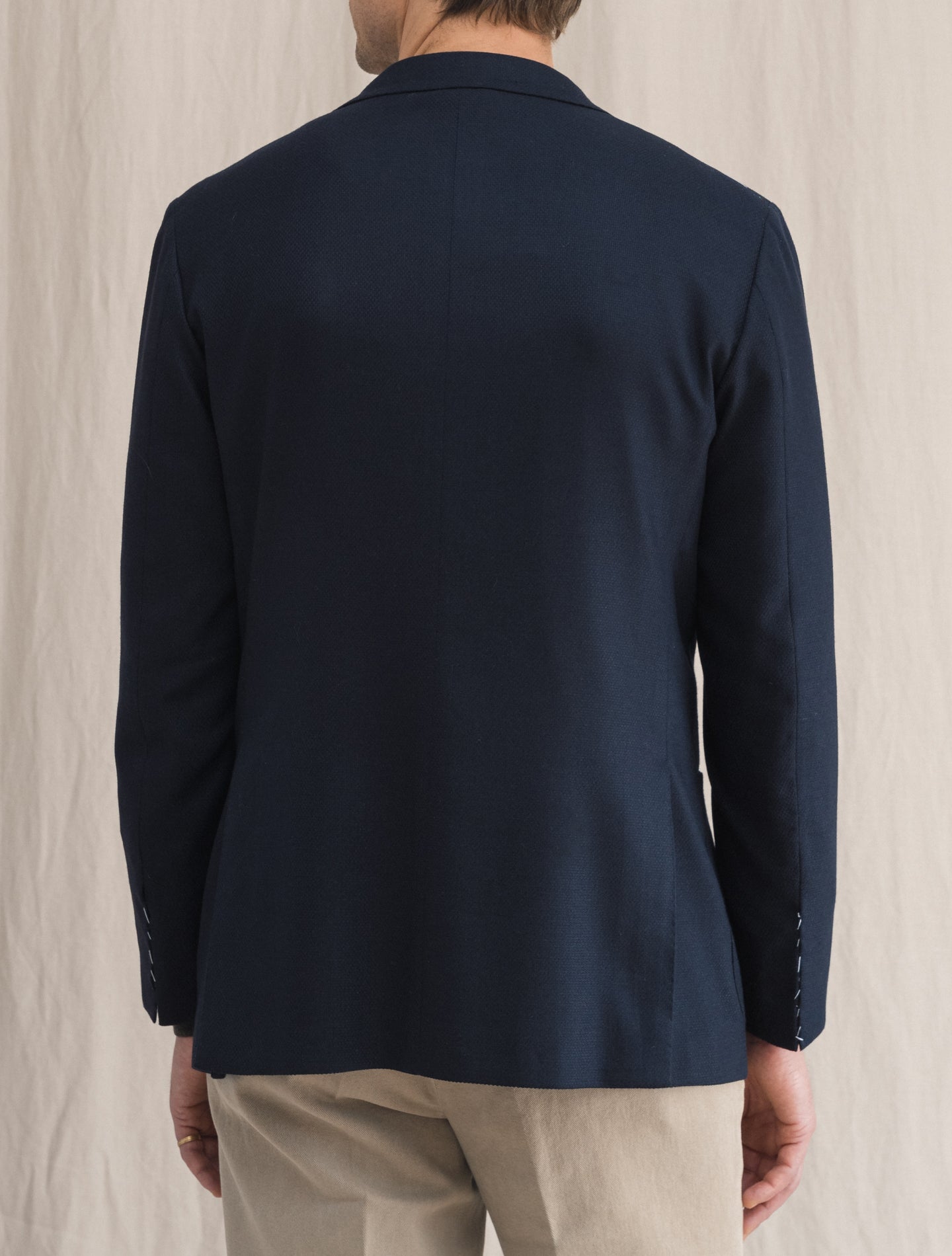 Single Breasted Cashmere Jacket Navy | Gabucci