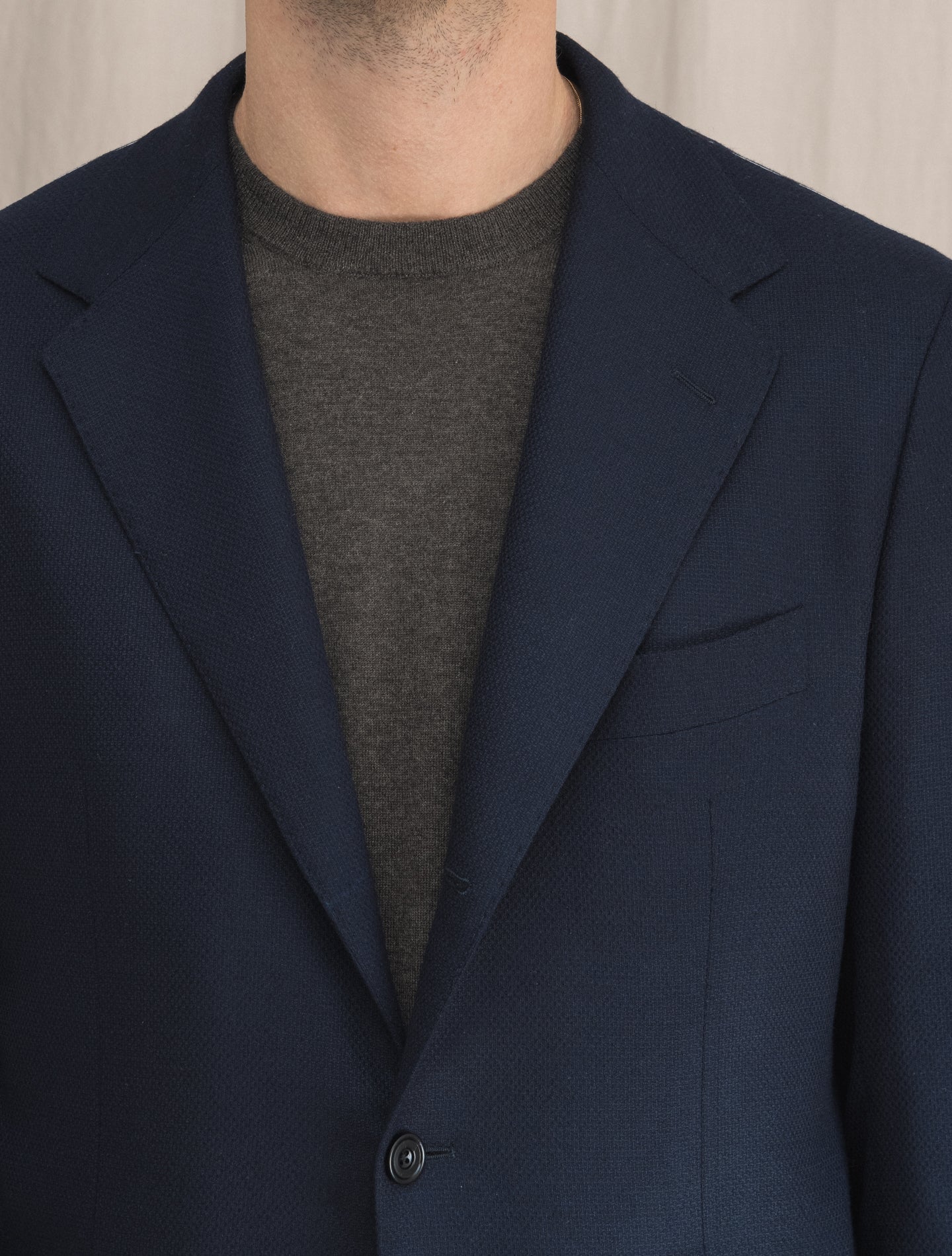 Single Breasted Cashmere Jacket Navy | Gabucci