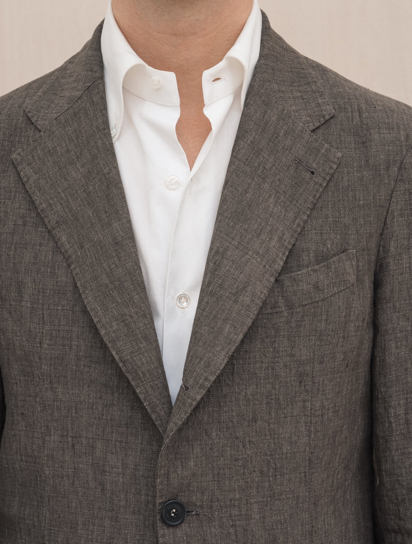 Single Breasted Catch2 Linen Jacket Brown Massimo Alba Jackets 46