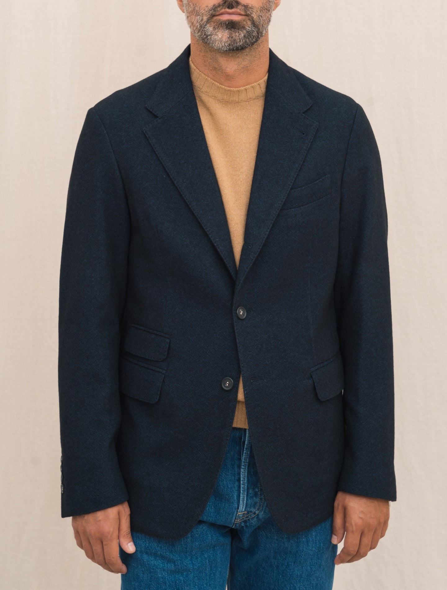 Single Breasted Catch2 Wool Cotton Jacket Blue Massimo Alba Jackets Gabucci