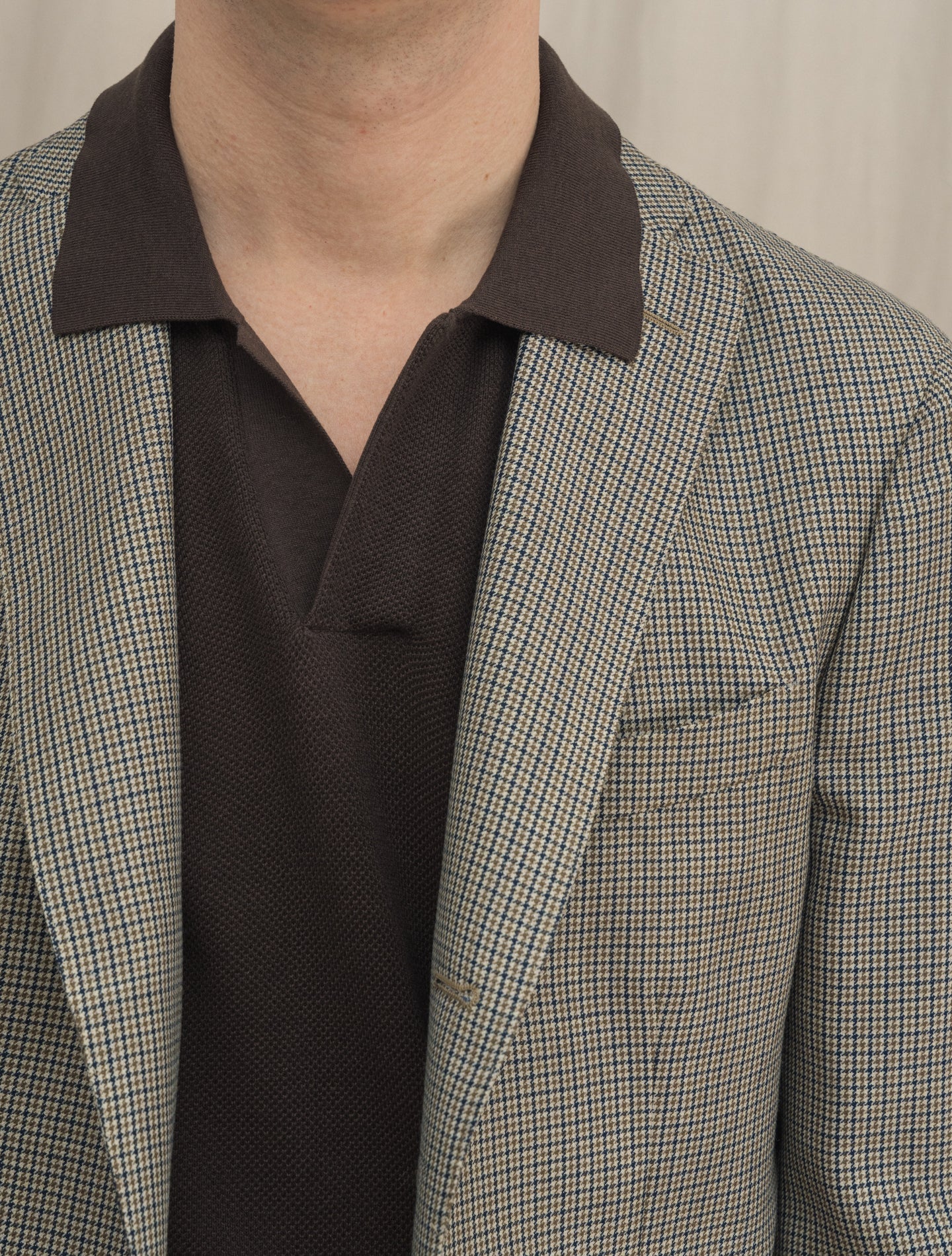 Single Breasted Checked Unconstructed K Jacket Beige Boglioli Jackets 48