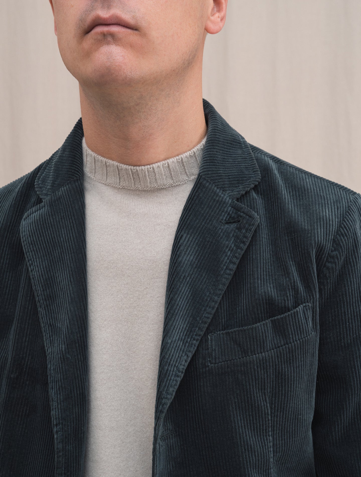 Single Breasted Corduroy Jacket Grey | Gabucci