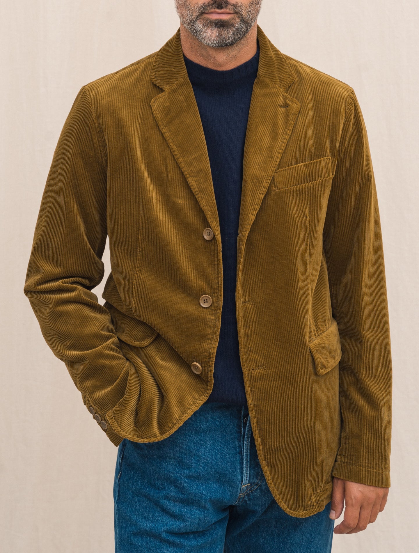 Single Breasted Corduroy Jacket Tabacco Aspesi Jackets Gabucci