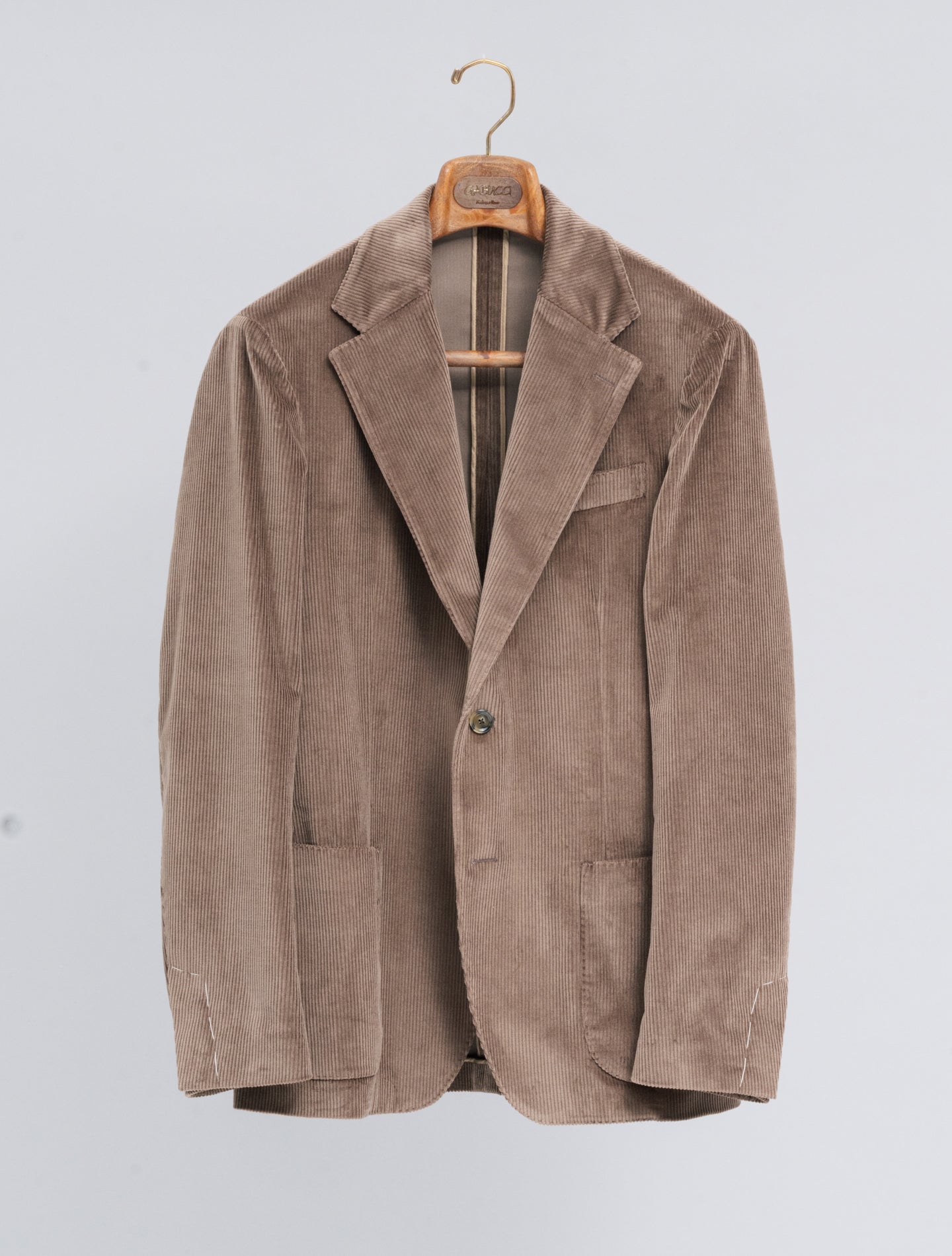 Single Breasted Corduroy Jacket Taupe Lardini Jackets 48